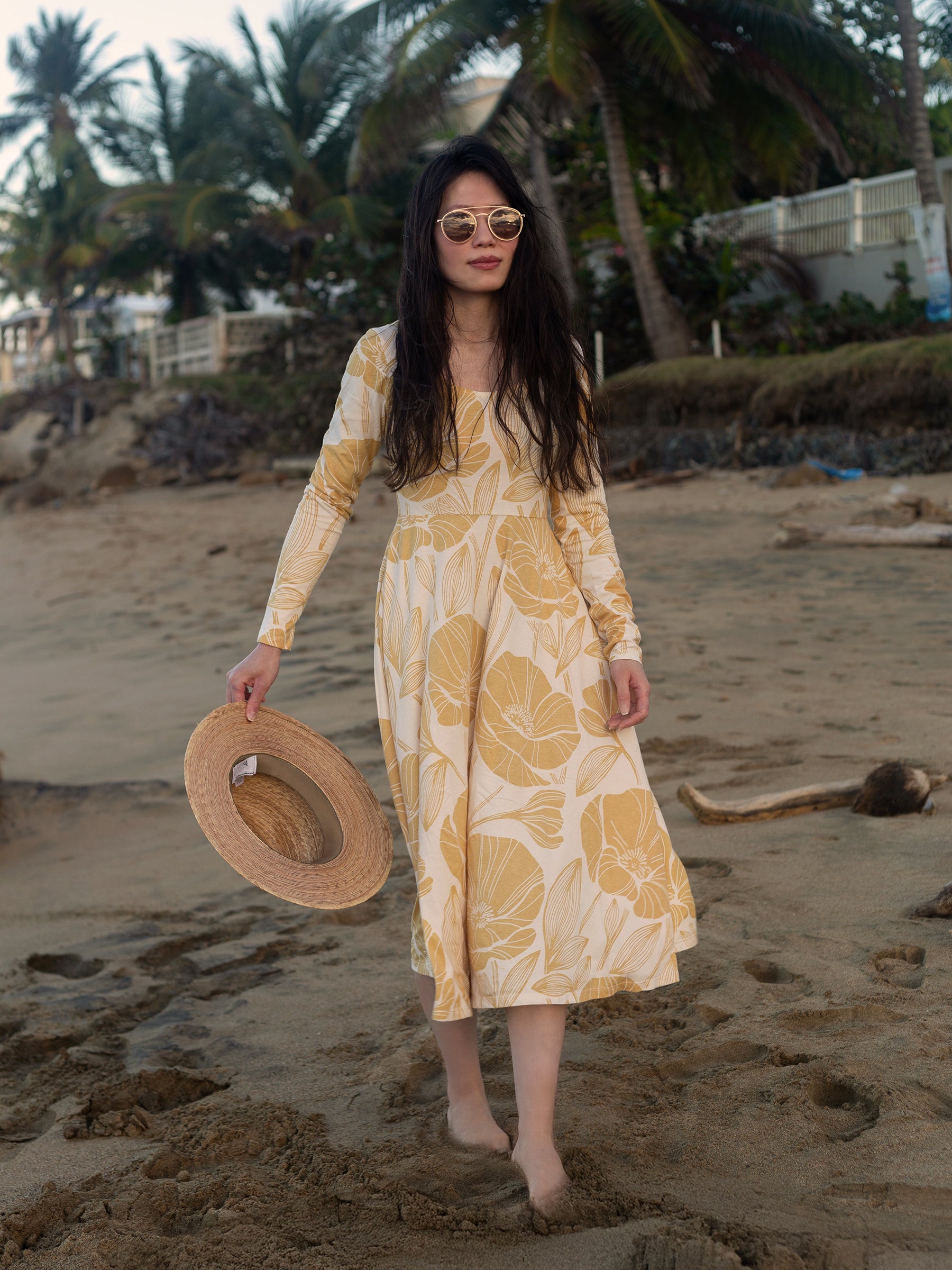 Luna Midi Dress | Poppies-Organic Dress-Happy Earth