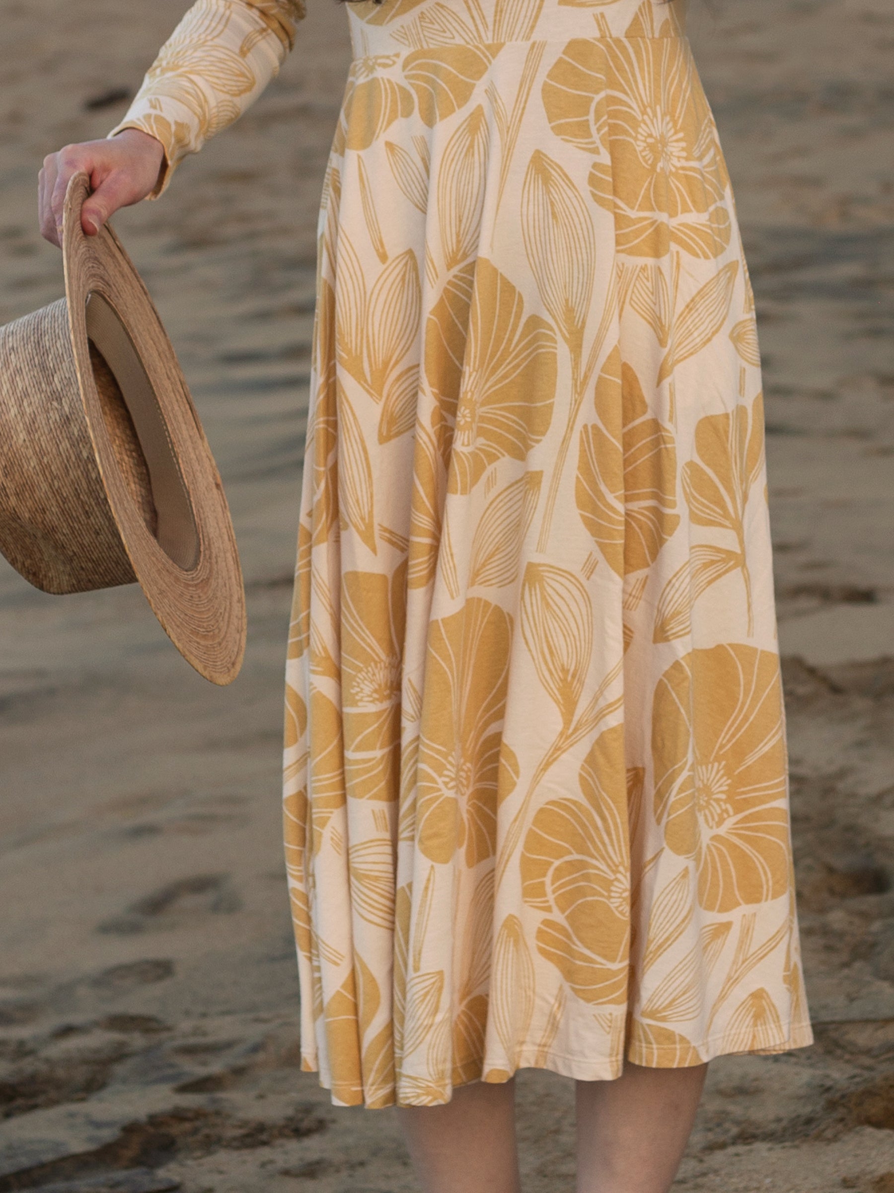 Luna Midi Dress | Poppies-Organic Dress-Happy Earth