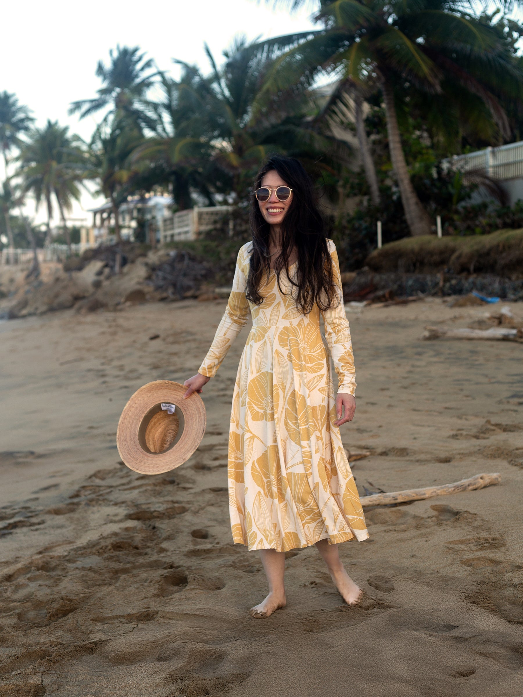 Luna Midi Dress | Poppies-Organic Dress-Happy Earth