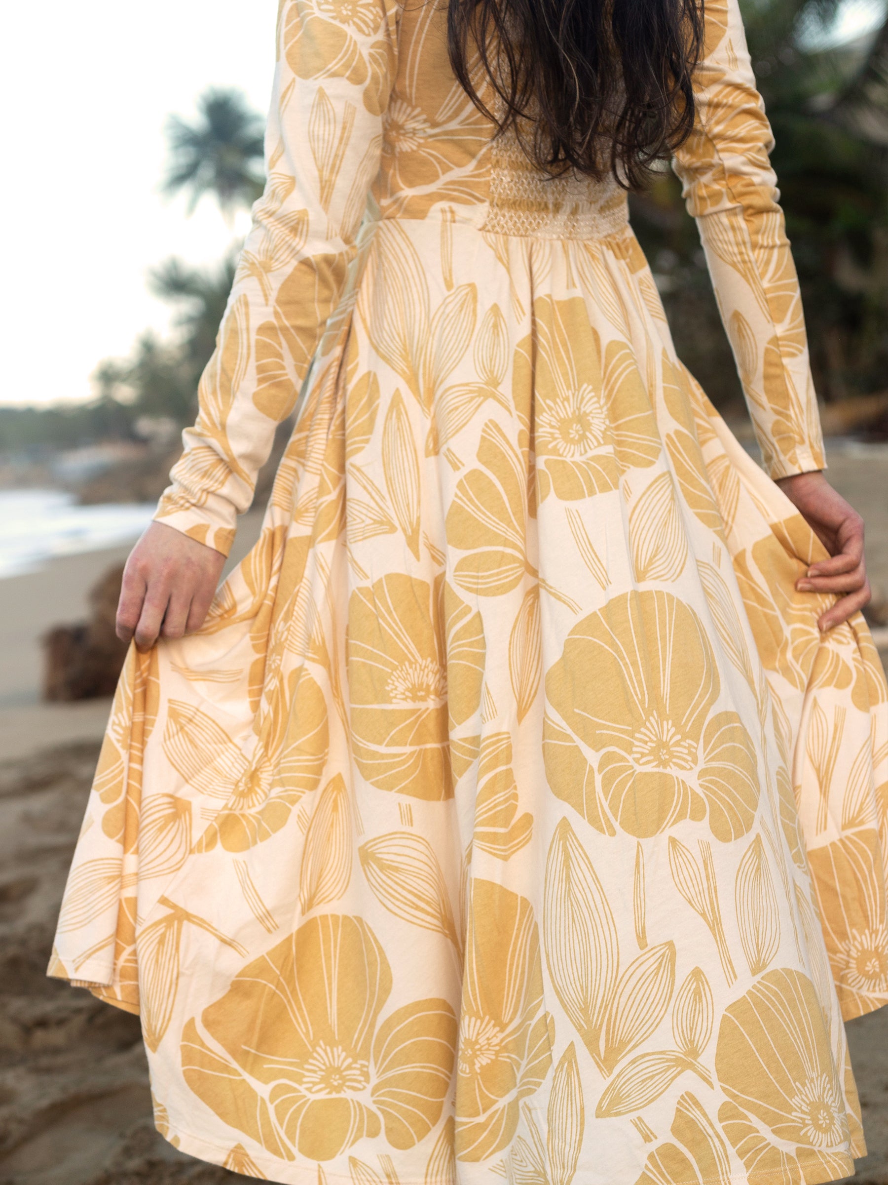 Luna Midi Dress | Poppies-Organic Dress-Happy Earth