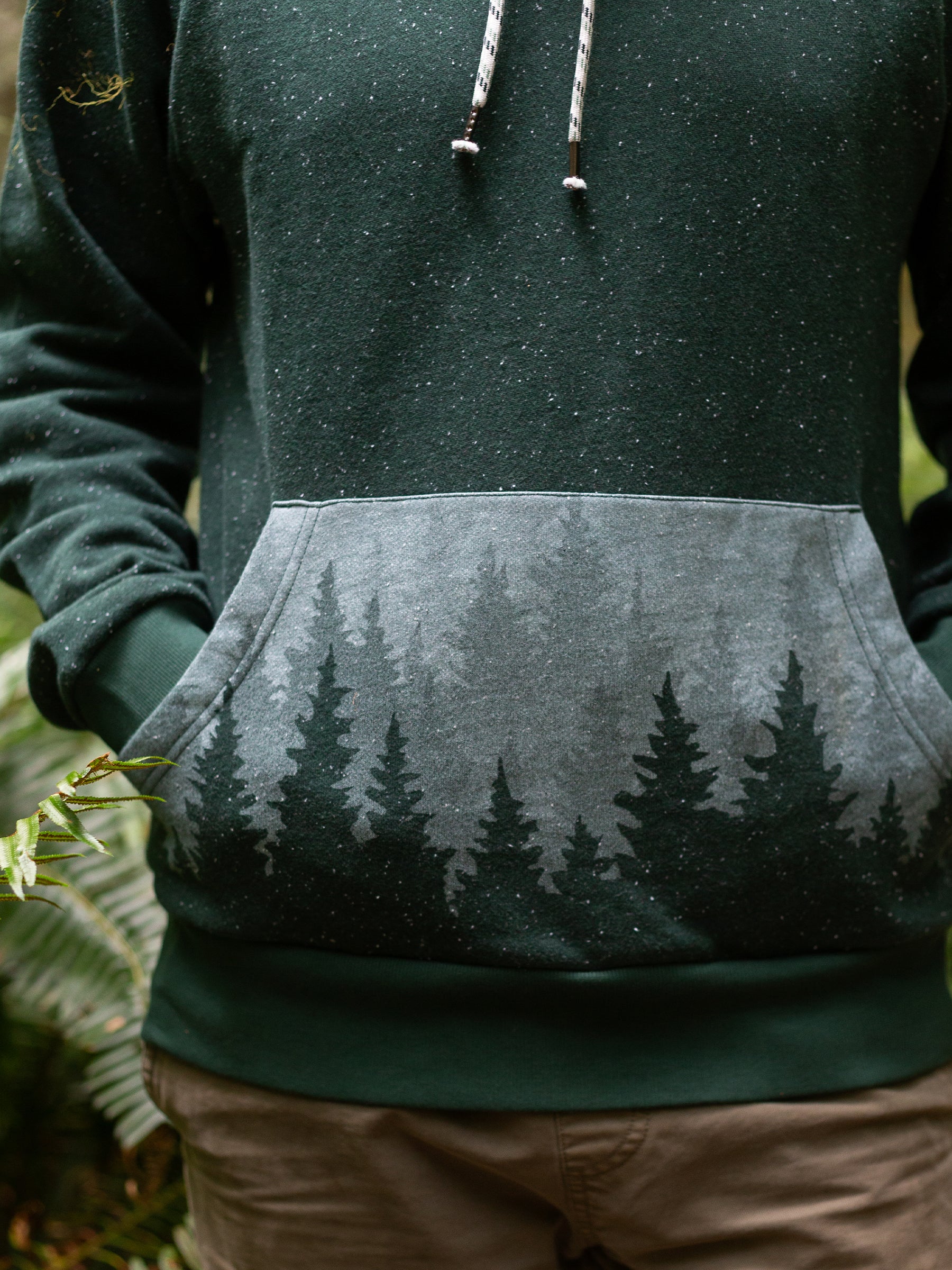 Misty Forest Hoodie, a Organic Hoodie by Happy Earth Apparel