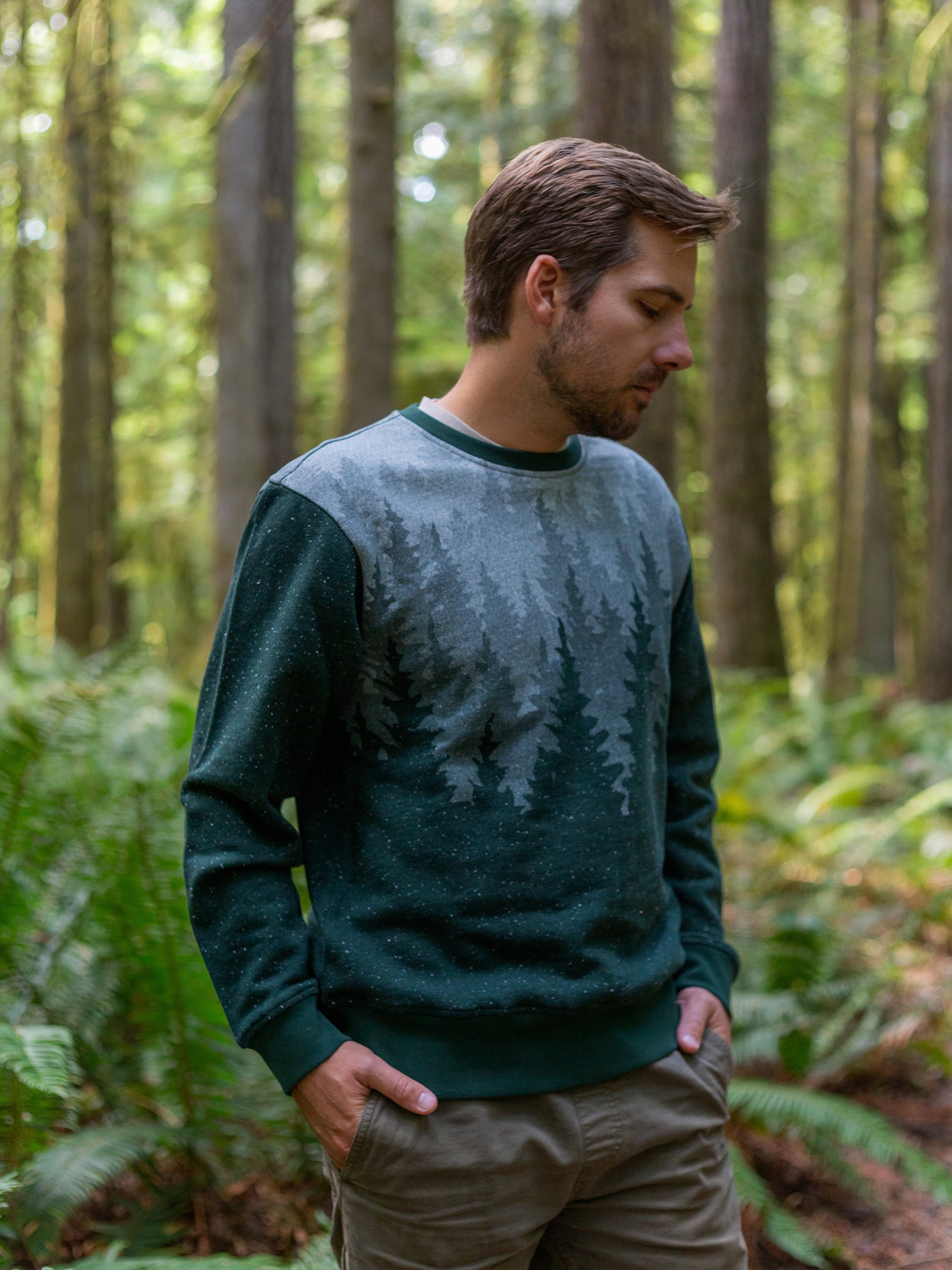 Misty Forest Pullover-Organic Sweatshirt-Happy Earth