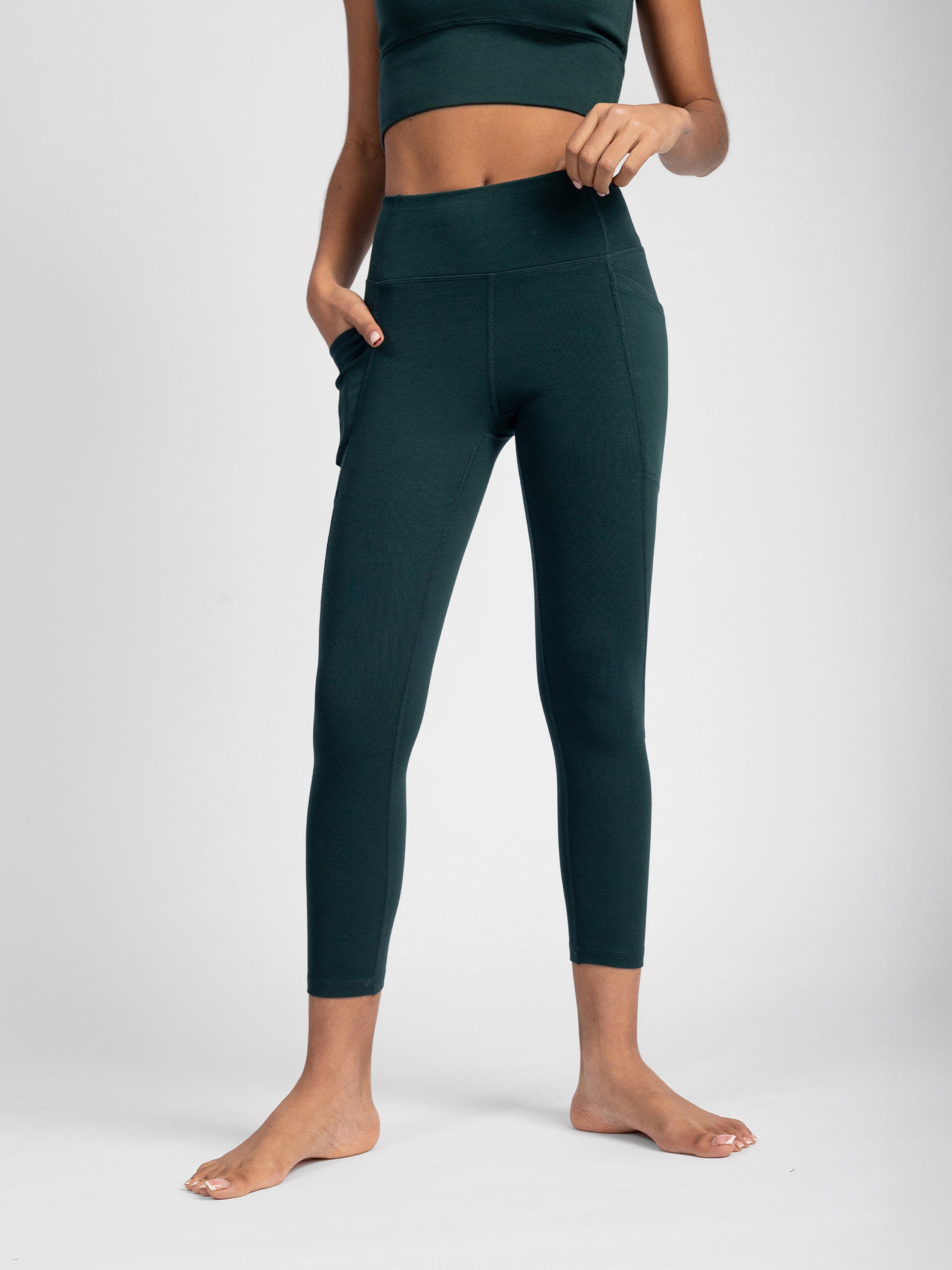 PlantTec™ Organic Crop/Petite Leggings | Monstera