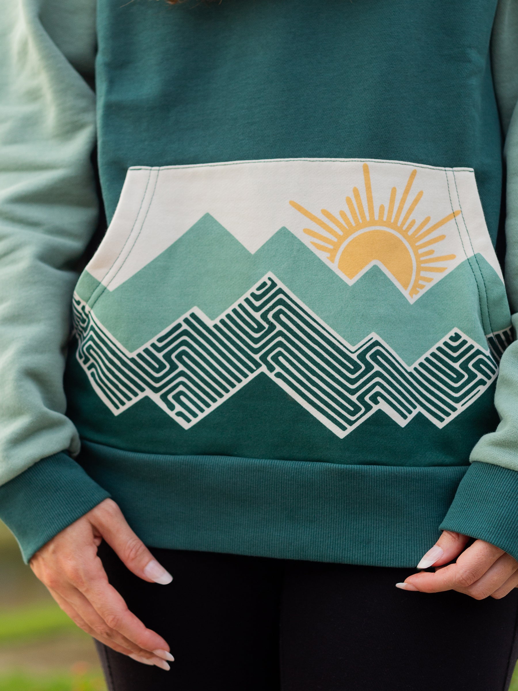 Peak Experience Hoodie, a Organic Hoodie by Happy Earth Apparel