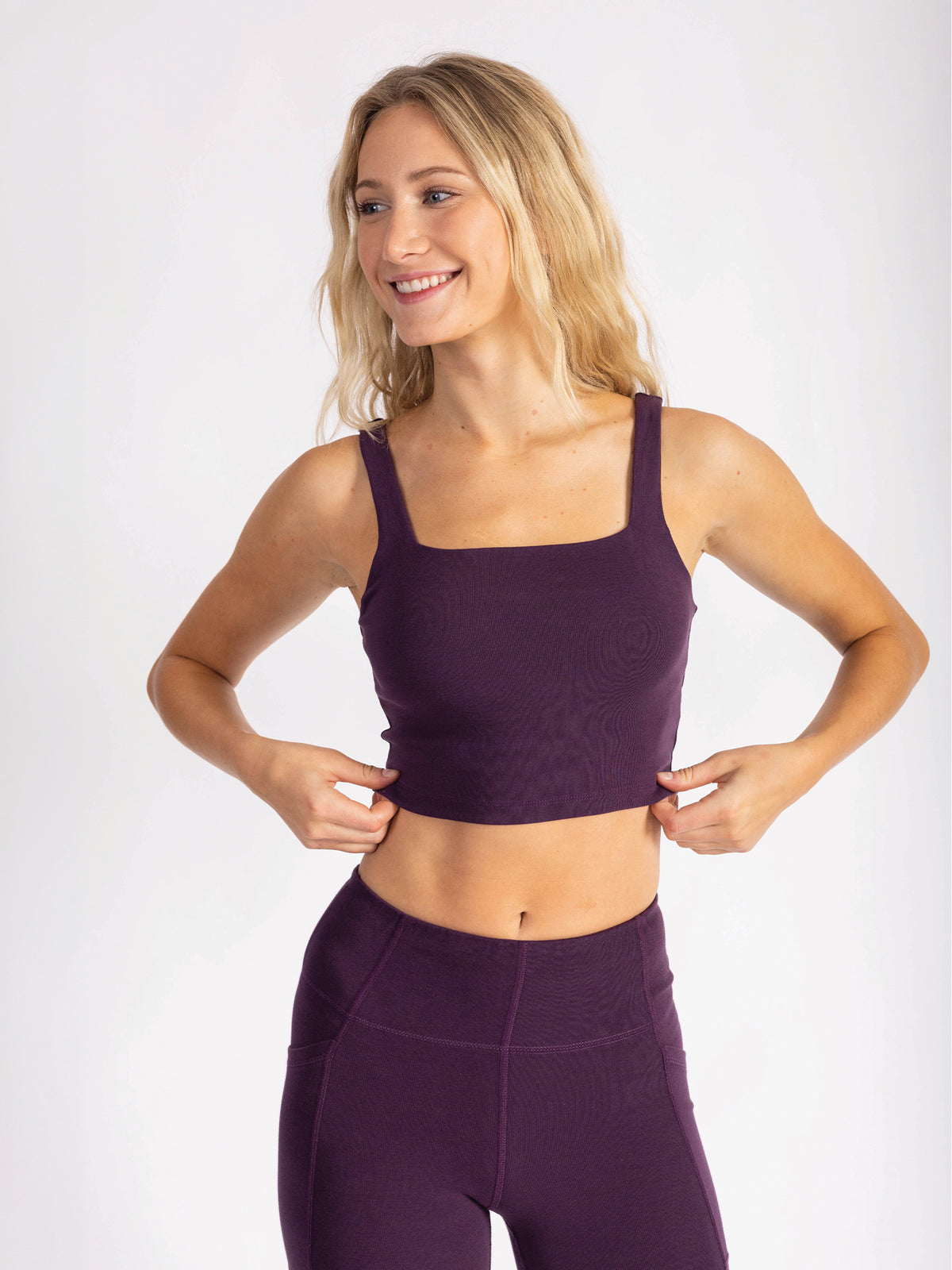 PlantTec™ Organic Built-in Bra Tank | Fig