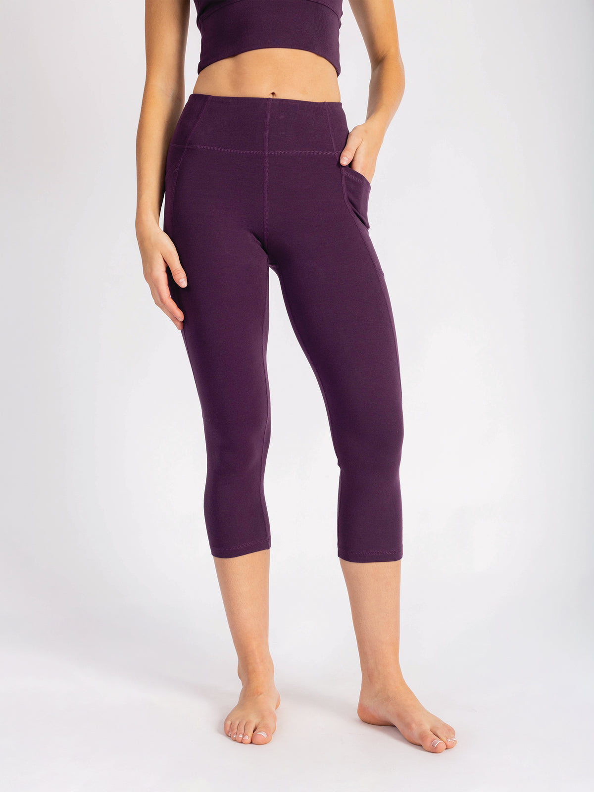 PlantTec™ Organic Crop/Petite Leggings | Fig