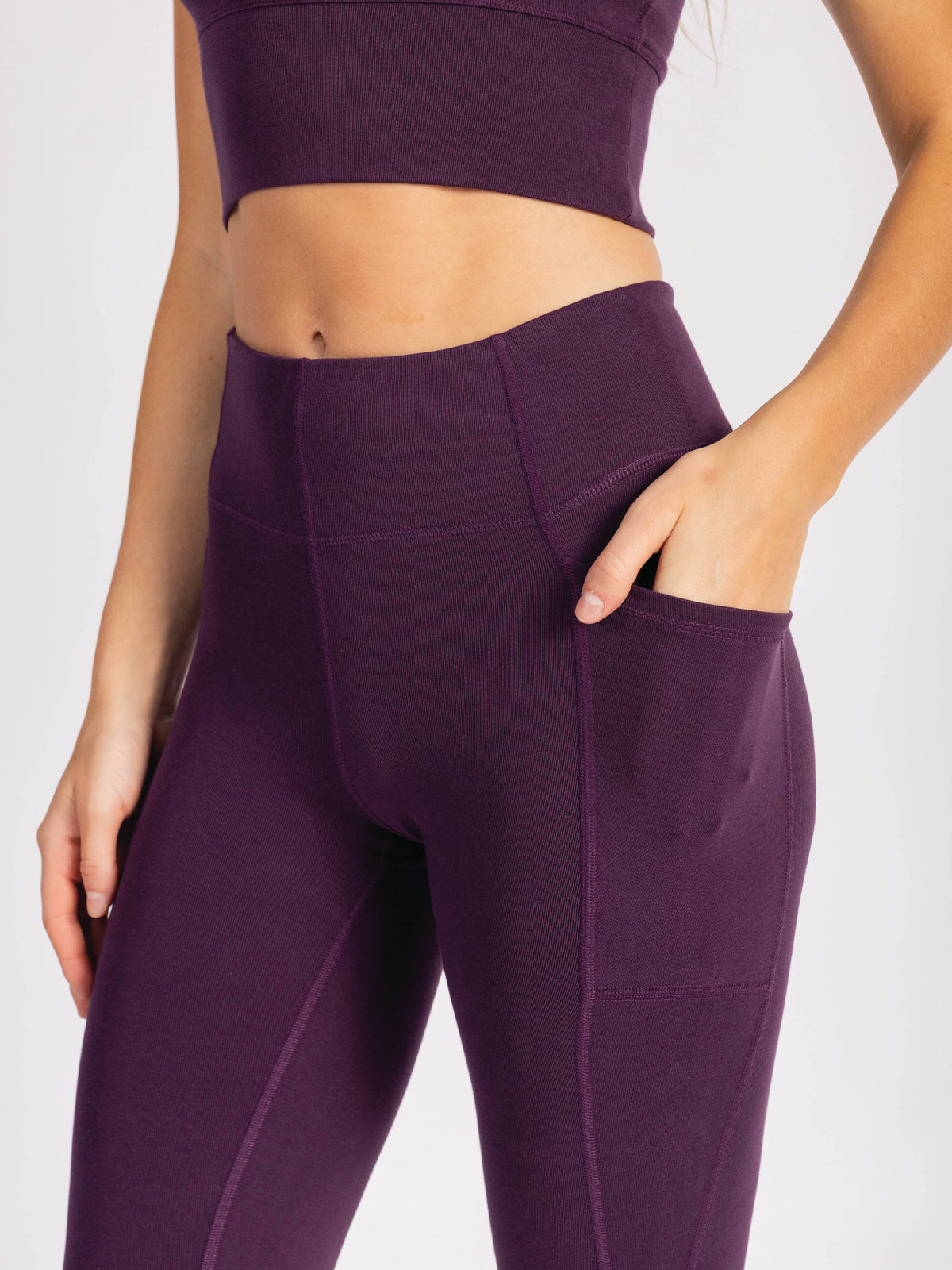PlantTec™ Organic Crop/Petite Leggings | Fig