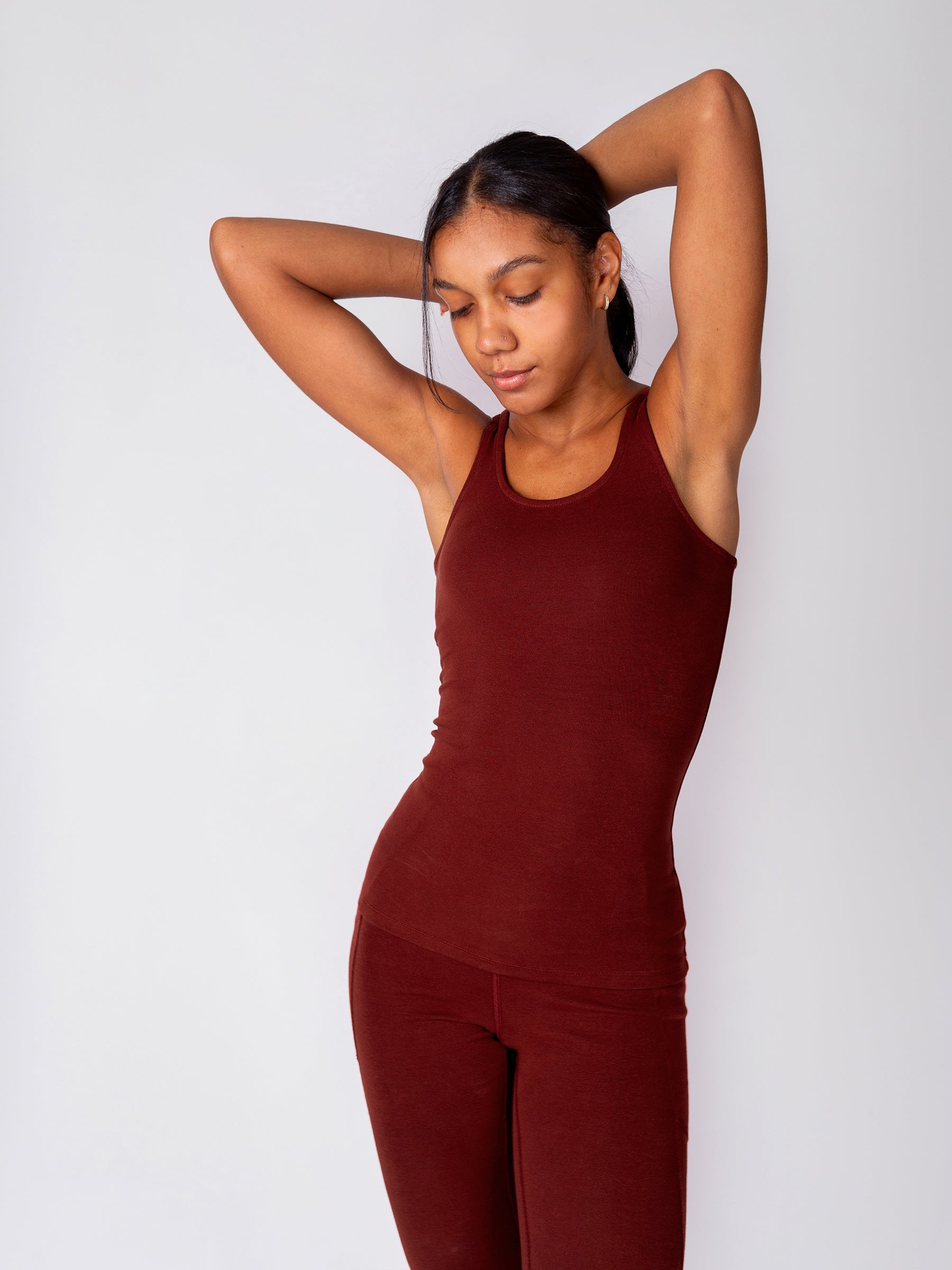 PlantTec™ Organic Compression Tank | Redwood-Organic Activewear-Happy Earth