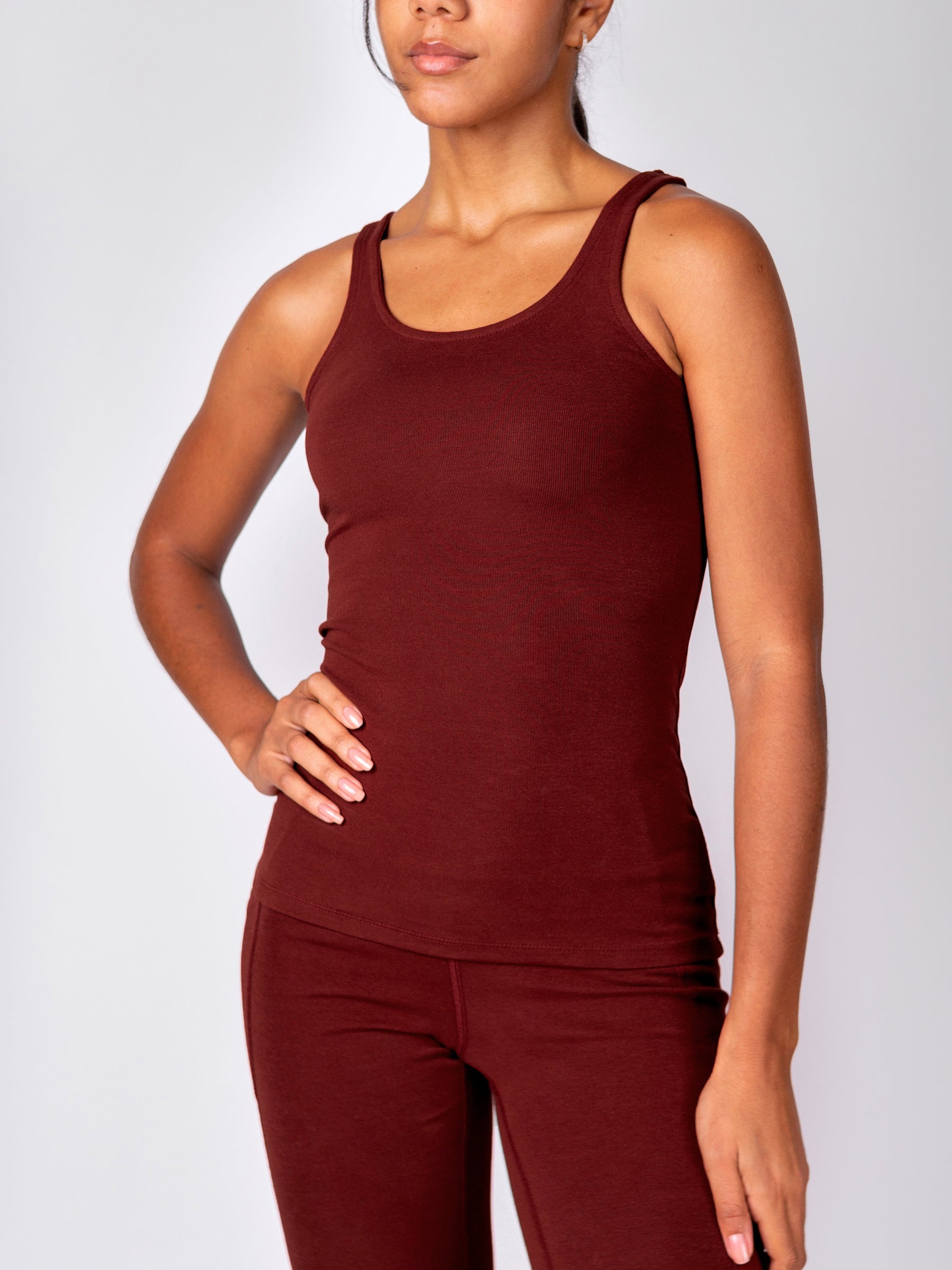 PlantTec™ Organic Compression Tank | Redwood-Organic Activewear-Happy Earth