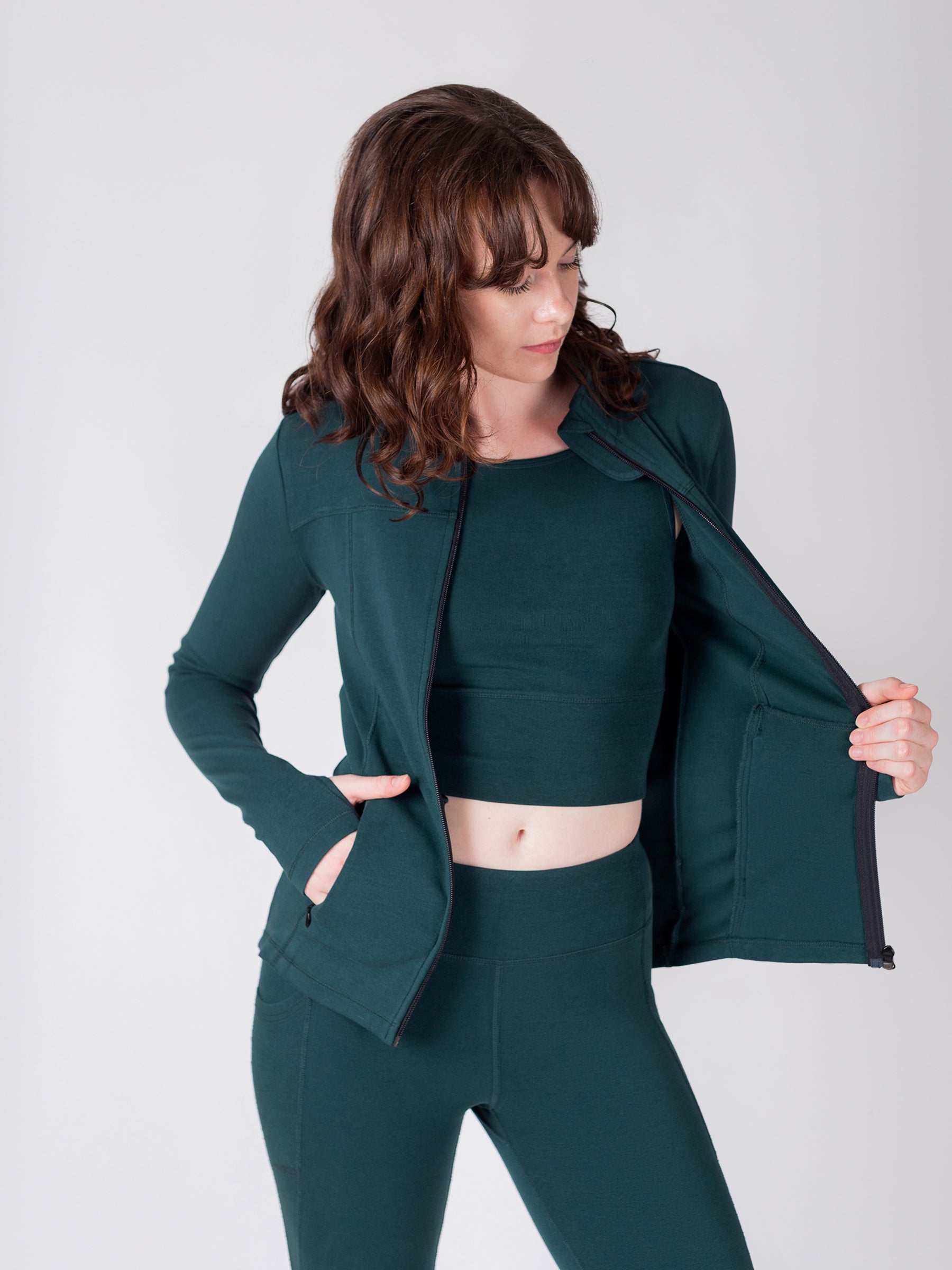 PlantTec™ Organic Contour Jacket | Monstera, a Organic Activewear by Happy Earth Apparel