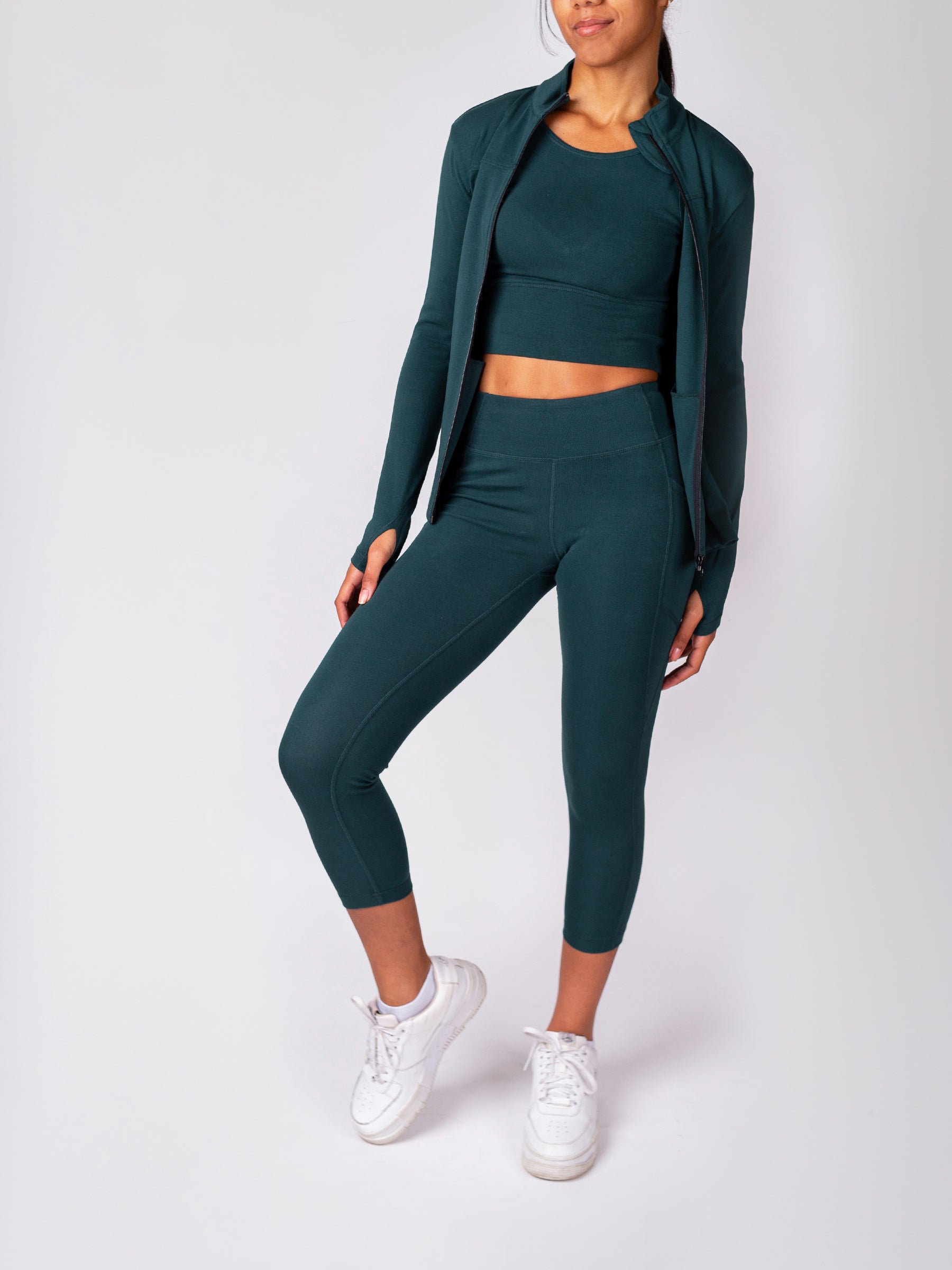 PlantTec™ Organic Contour Jacket | Monstera, a Organic Activewear by Happy Earth Apparel