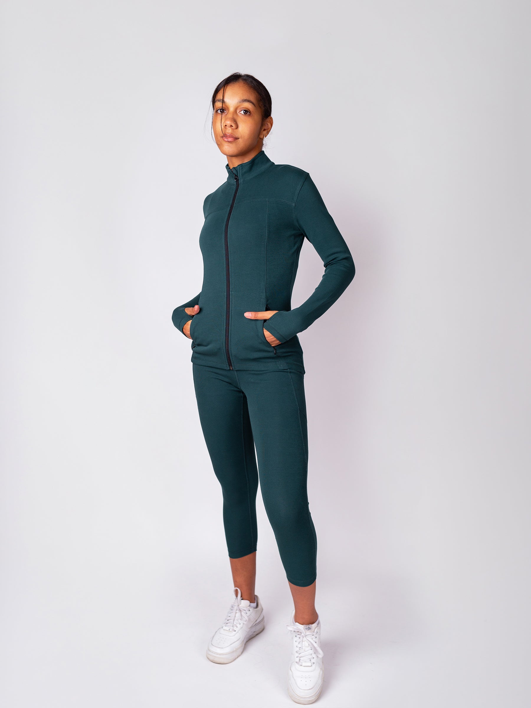 PlantTec™ Organic Contour Jacket | Monstera, a Organic Activewear by Happy Earth Apparel