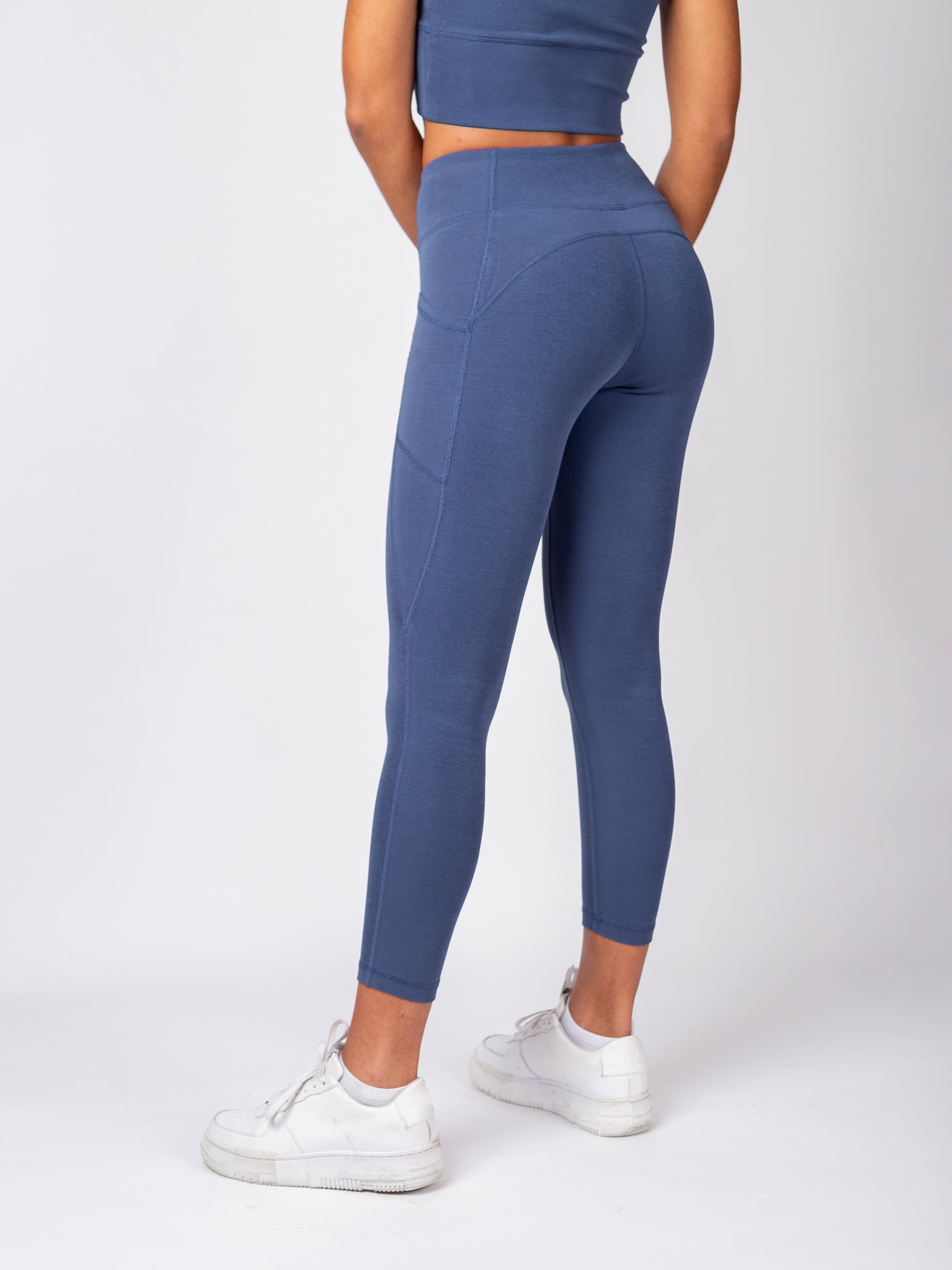 PlantTec™ Organic Crop/Petite Leggings | Blueberry, a Organic Activewear by Happy Earth Apparel