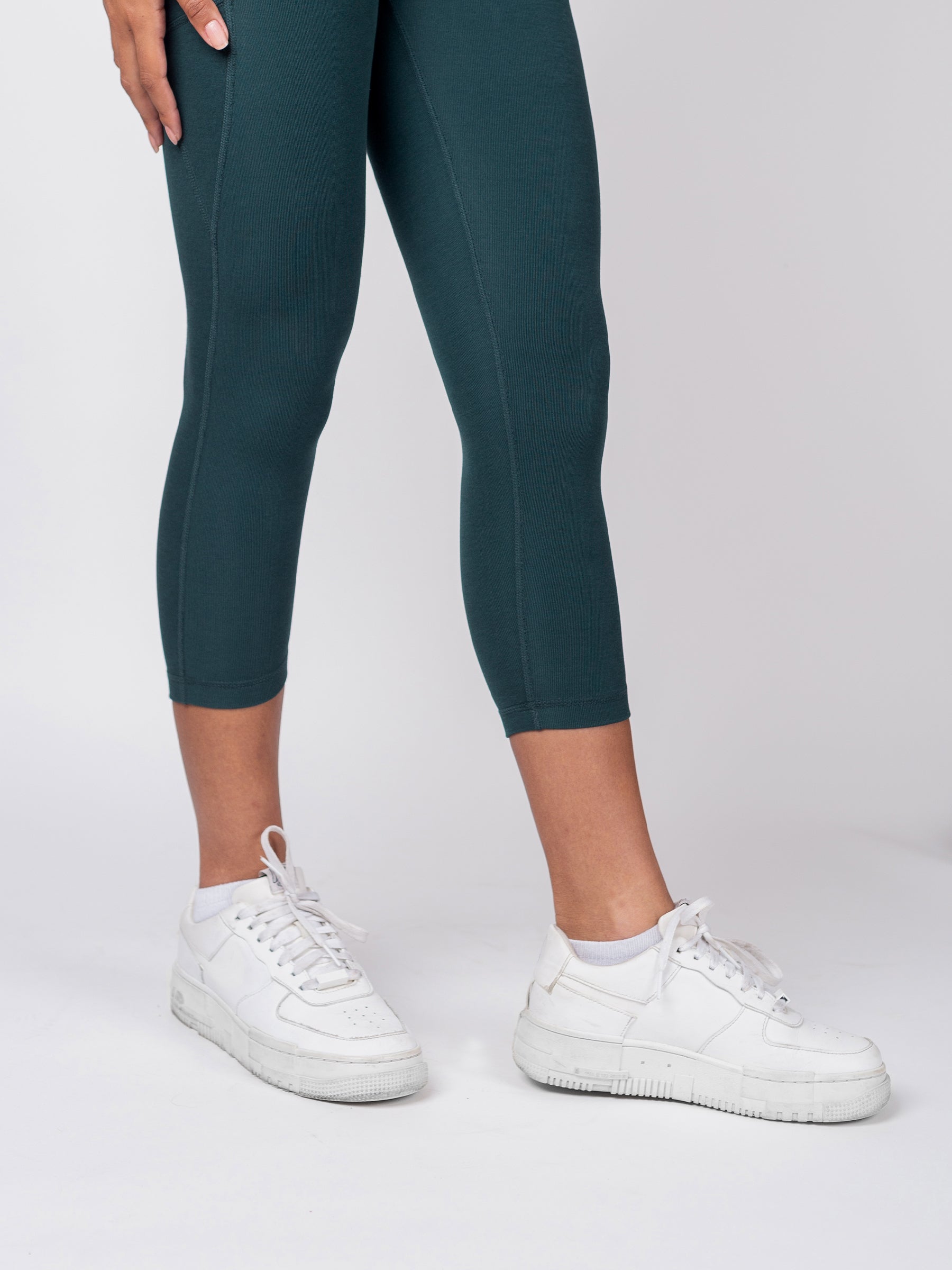 PlantTec™ Organic Crop/Petite Leggings | Monstera, a Organic Activewear by Happy Earth Apparel