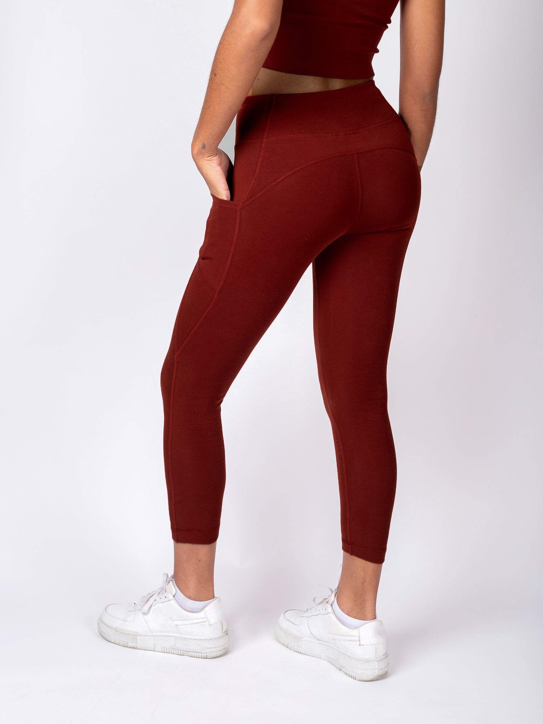 PlantTec™ Organic Crop/Petite Leggings | Redwood, a Organic Activewear by Happy Earth Apparel