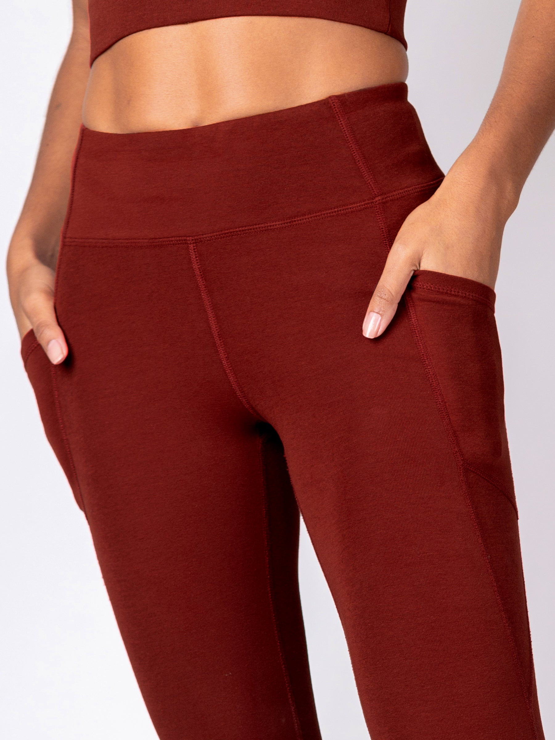 PlantTec™ Organic Crop/Petite Leggings | Redwood, a Organic Activewear by Happy Earth Apparel