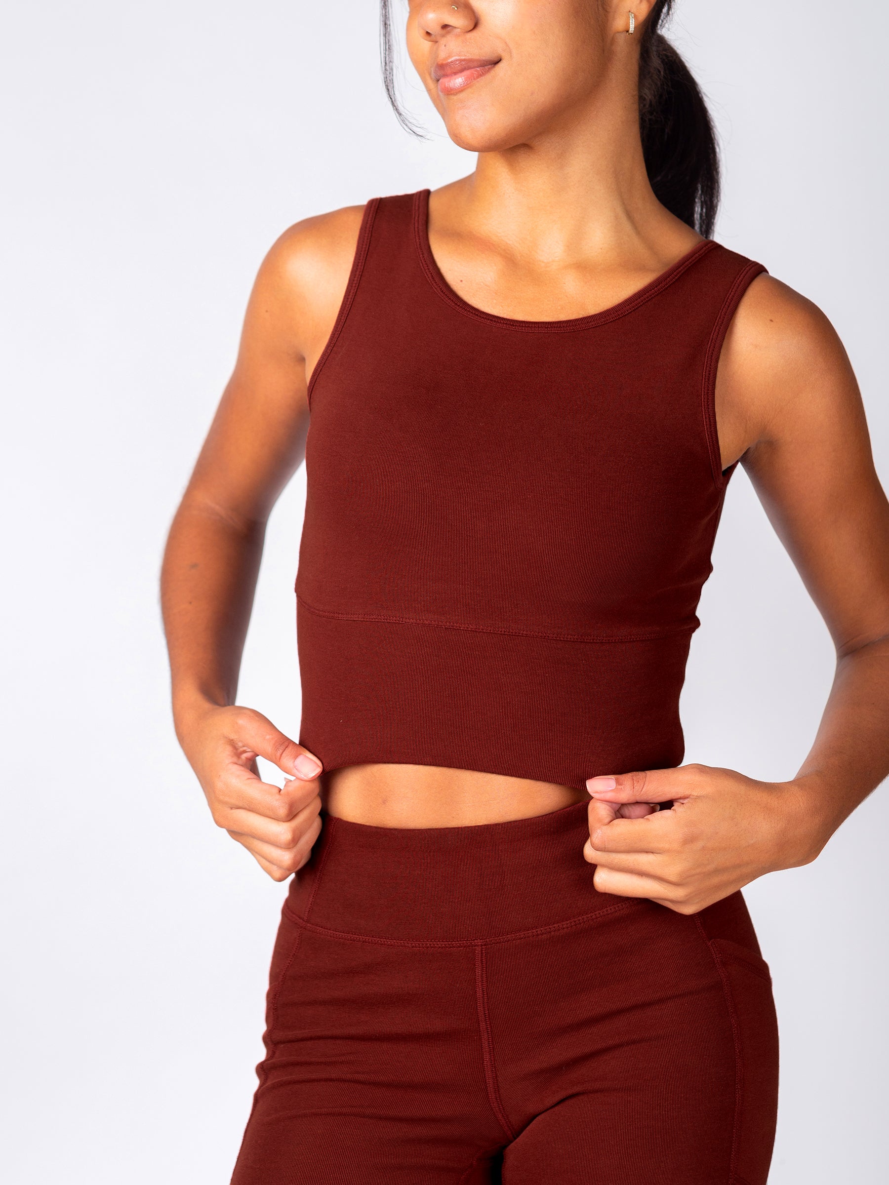PlantTec™ Organic Reversible Tank | Redwood-Organic Activewear-Happy Earth