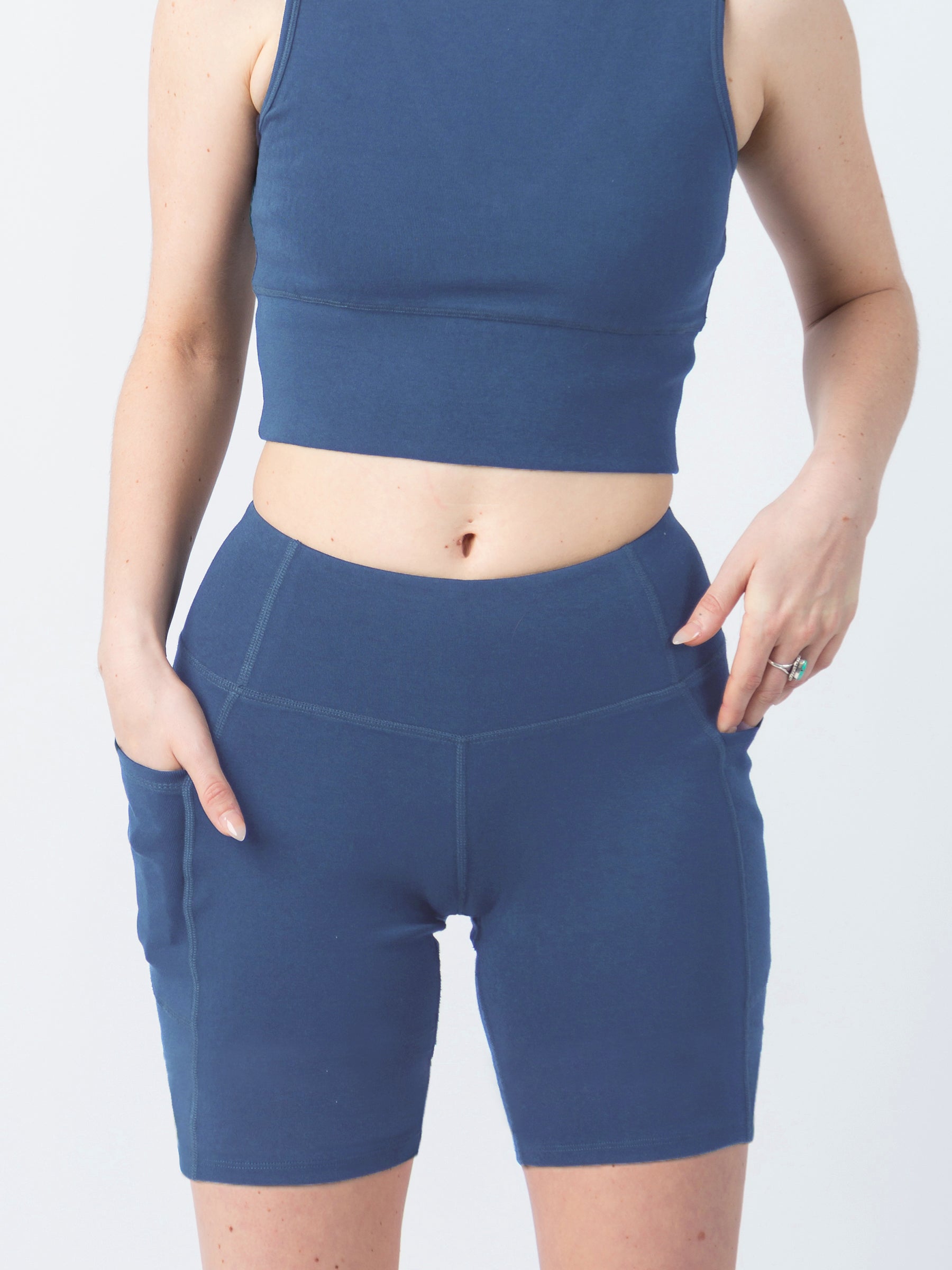 PlantTec™ Organic Shorts | Blueberry, a Organic Activewear by Happy Earth Apparel