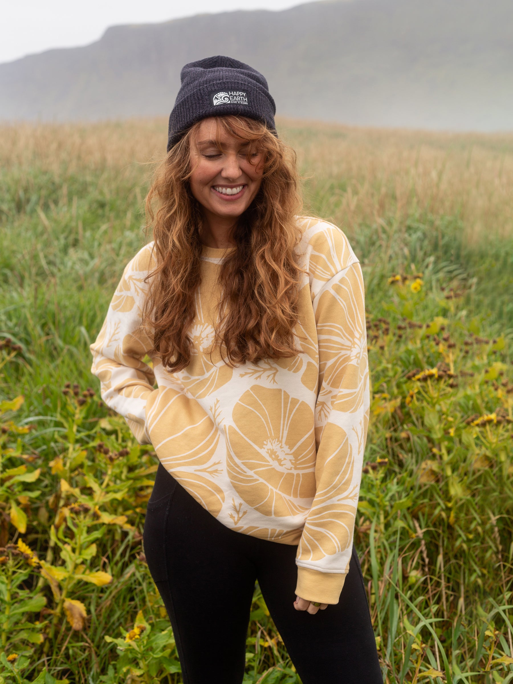 Poppies Pullover-Organic Sweatshirt-Happy Earth