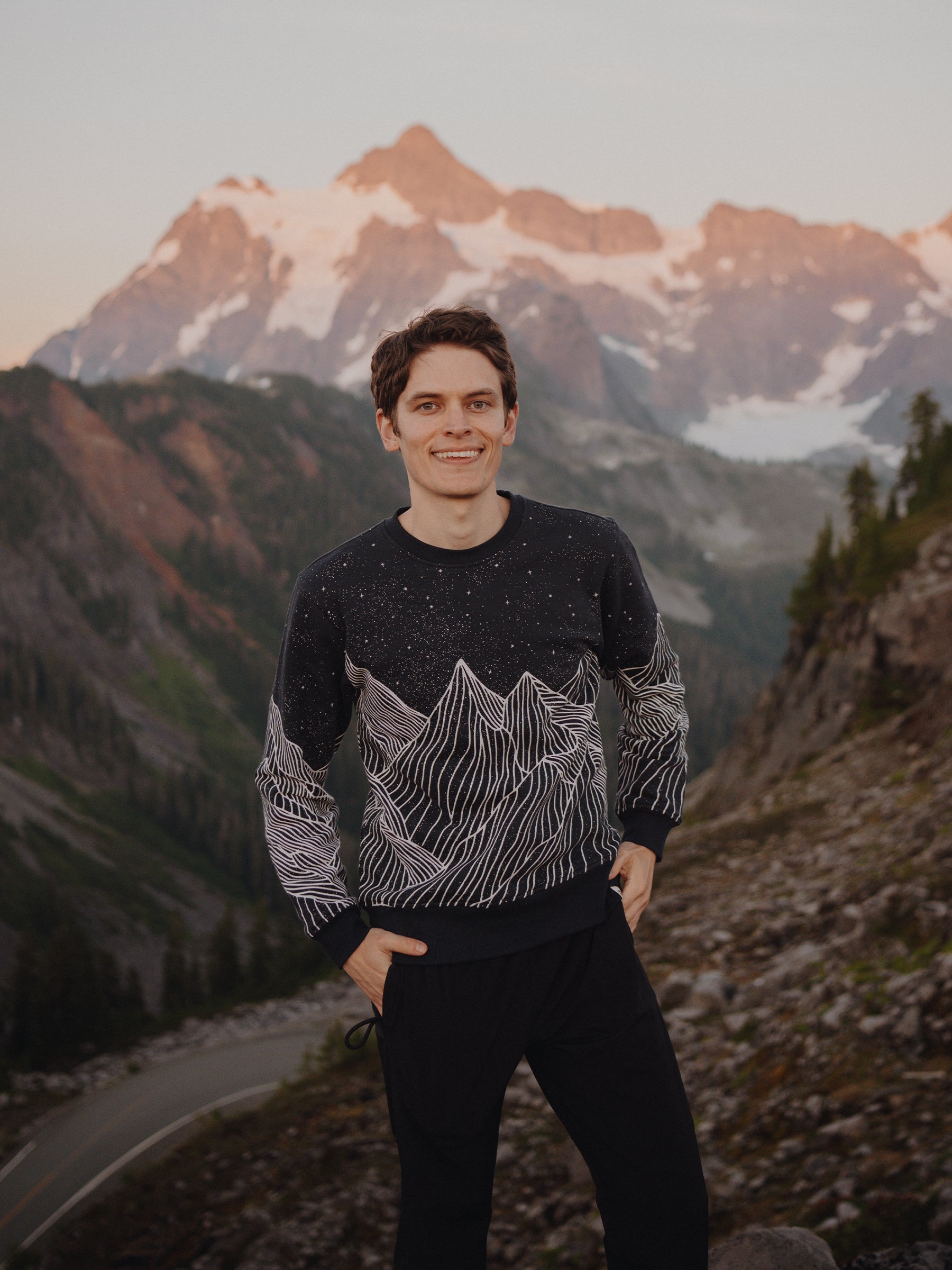 Alpine Etching Pullover, a Organic Sweatshirt by Happy Earth Apparel