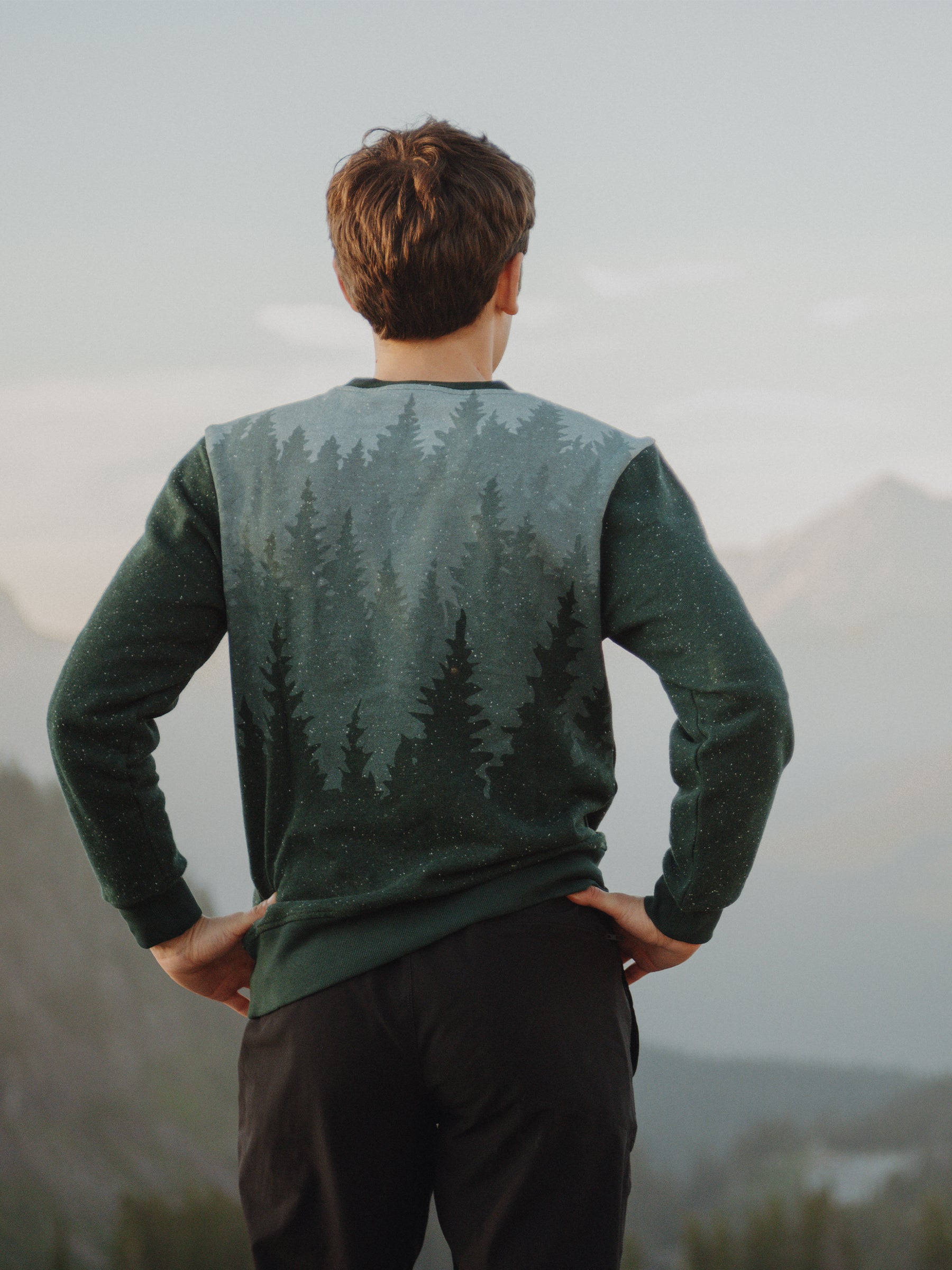Misty Forest Pullover, a Organic Sweatshirt by Happy Earth Apparel