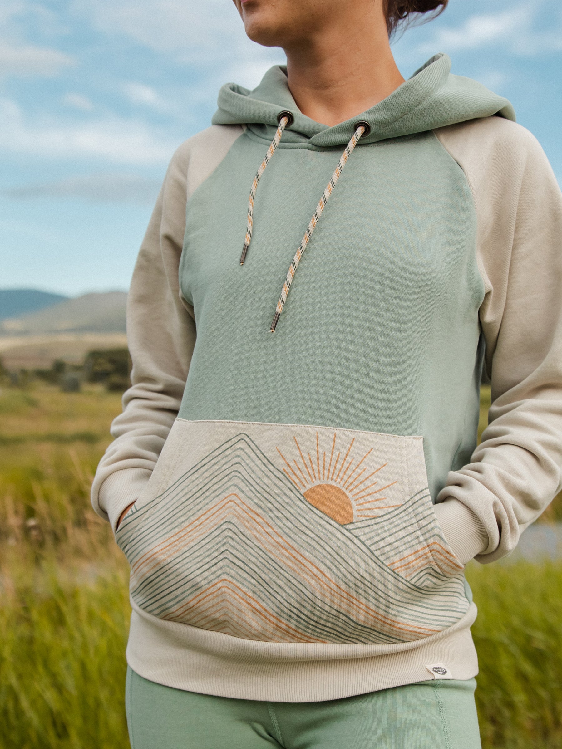 Rainbow Mountains Hoodie, a Organic Hoodie by Happy Earth Apparel