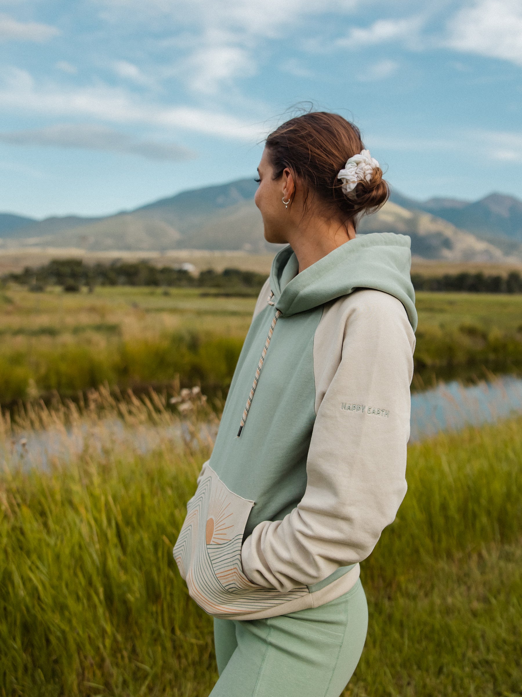 Rainbow Mountains Hoodie, a Organic Hoodie by Happy Earth Apparel