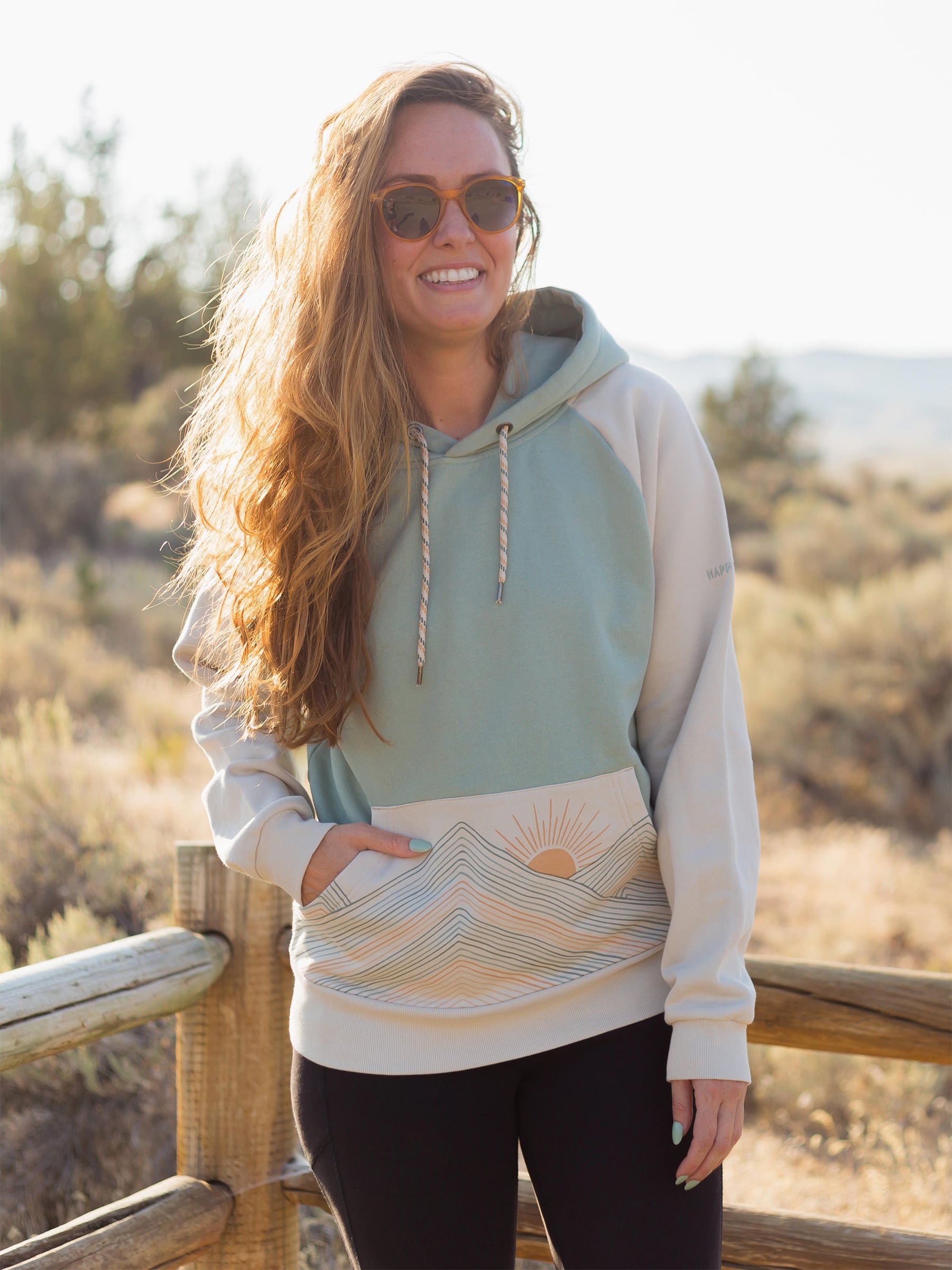 Rainbow Mountains Hoodie, a Organic Hoodie by Happy Earth Apparel