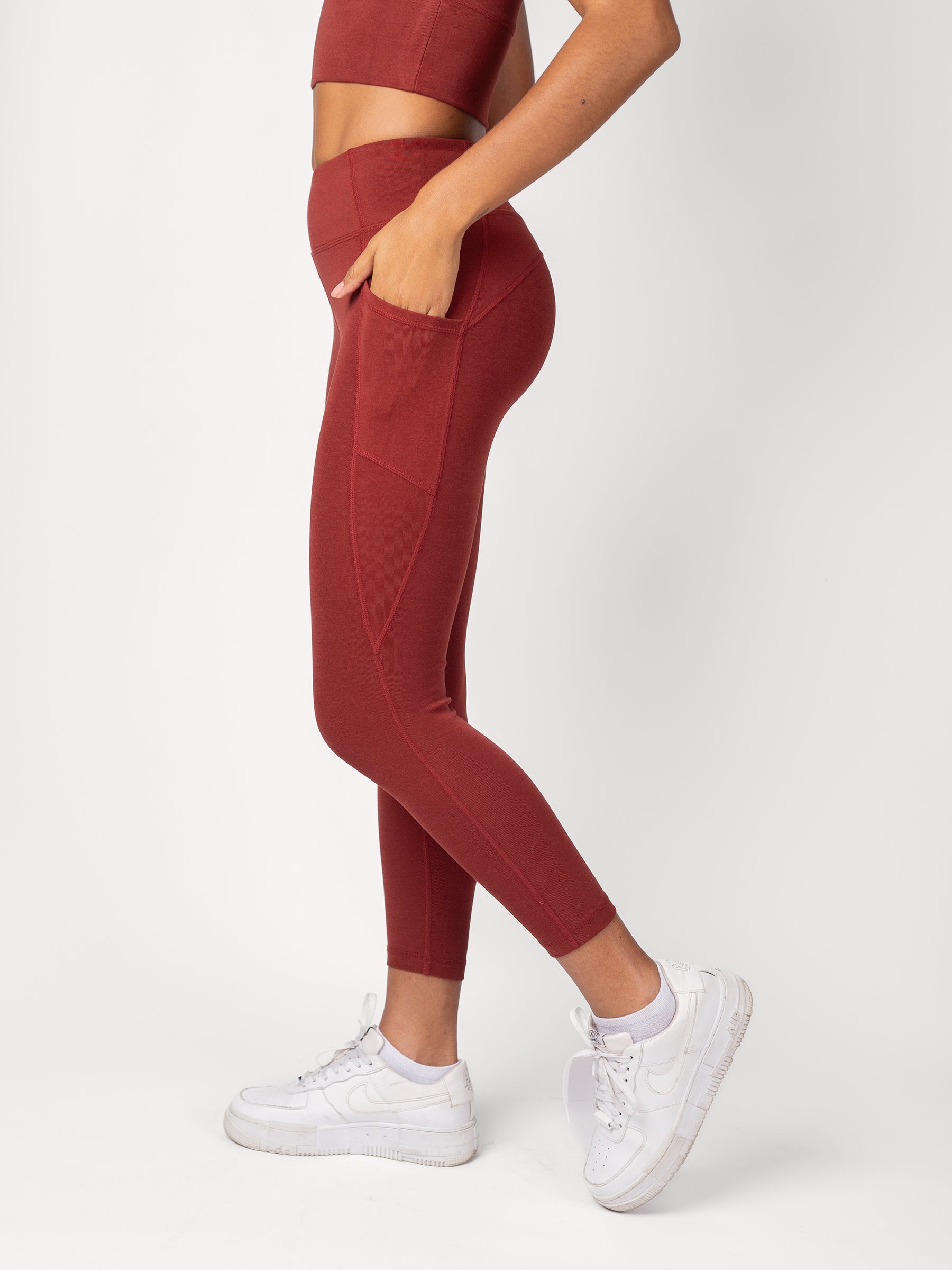 PlantTec™ Organic Crop/Petite Leggings | Redwood