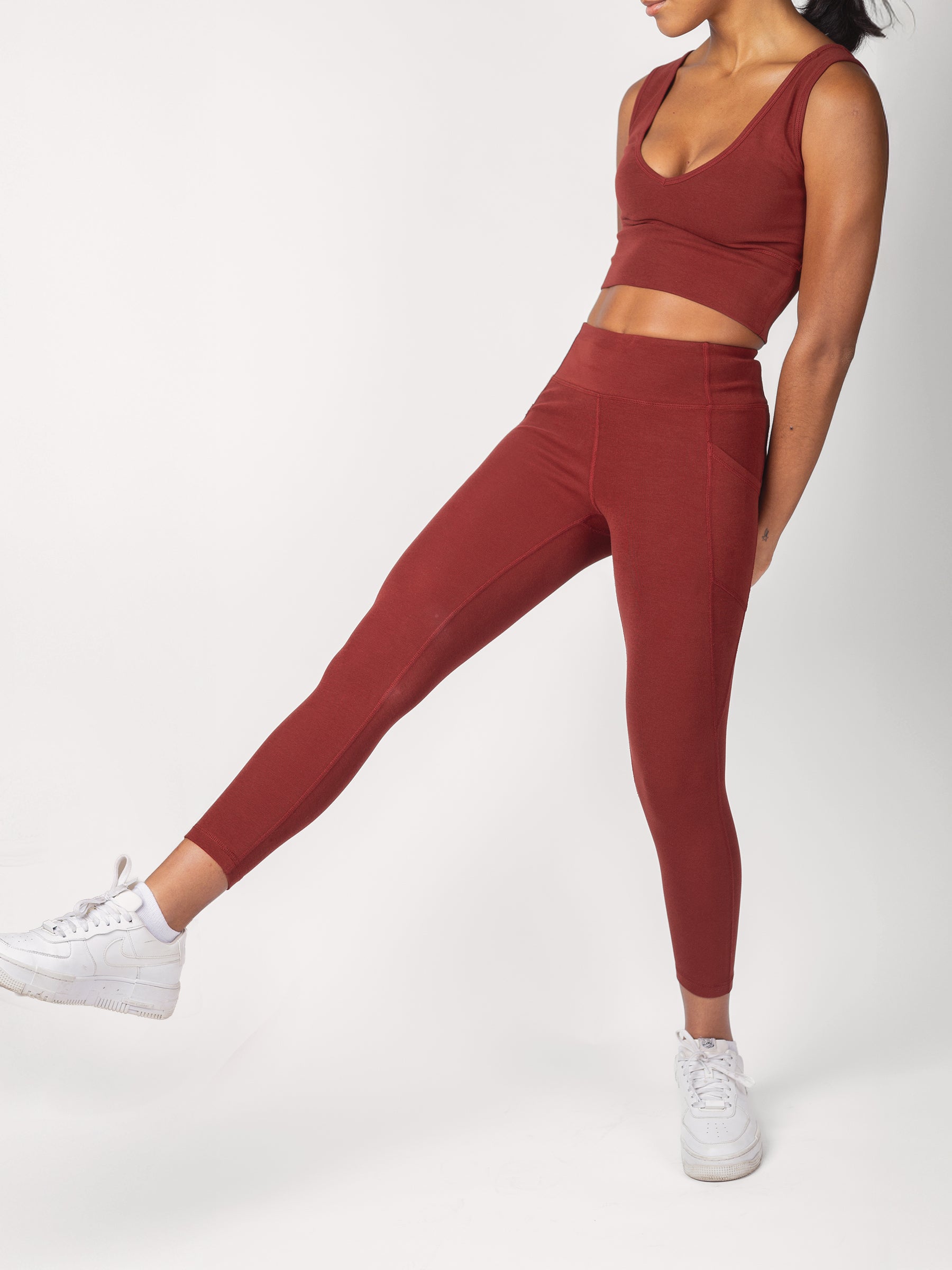 PlantTec™ Organic Crop/Petite Leggings | Redwood