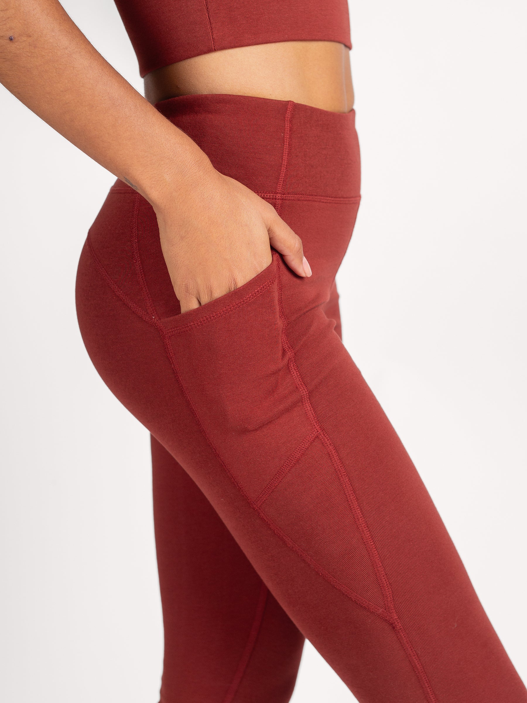 PlantTec™ Organic Crop/Petite Leggings | Redwood
