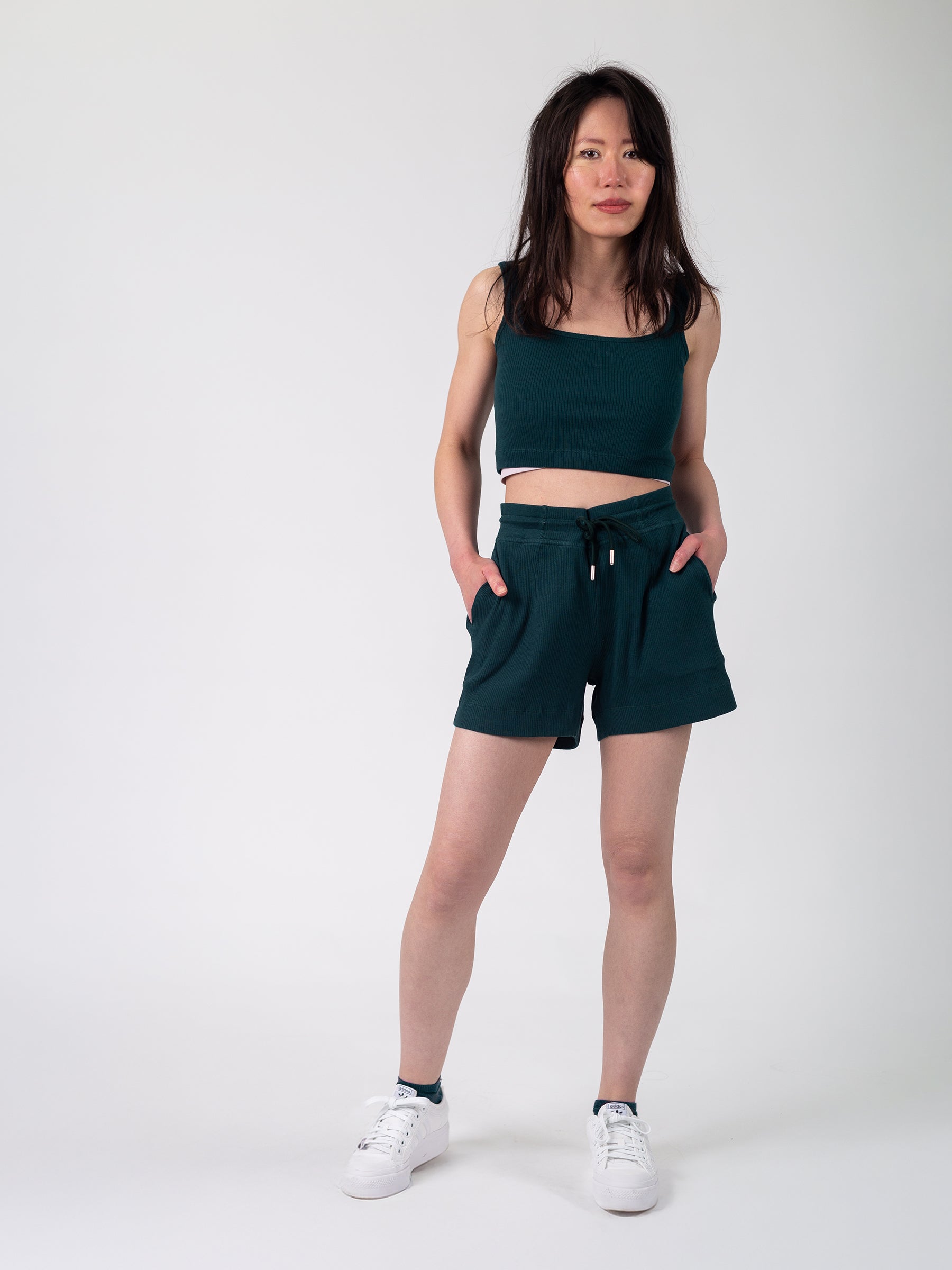 Revive™ Organic Cotton Crop Tank | Monstera, a Organic Low Impact Activewear by Happy Earth Apparel