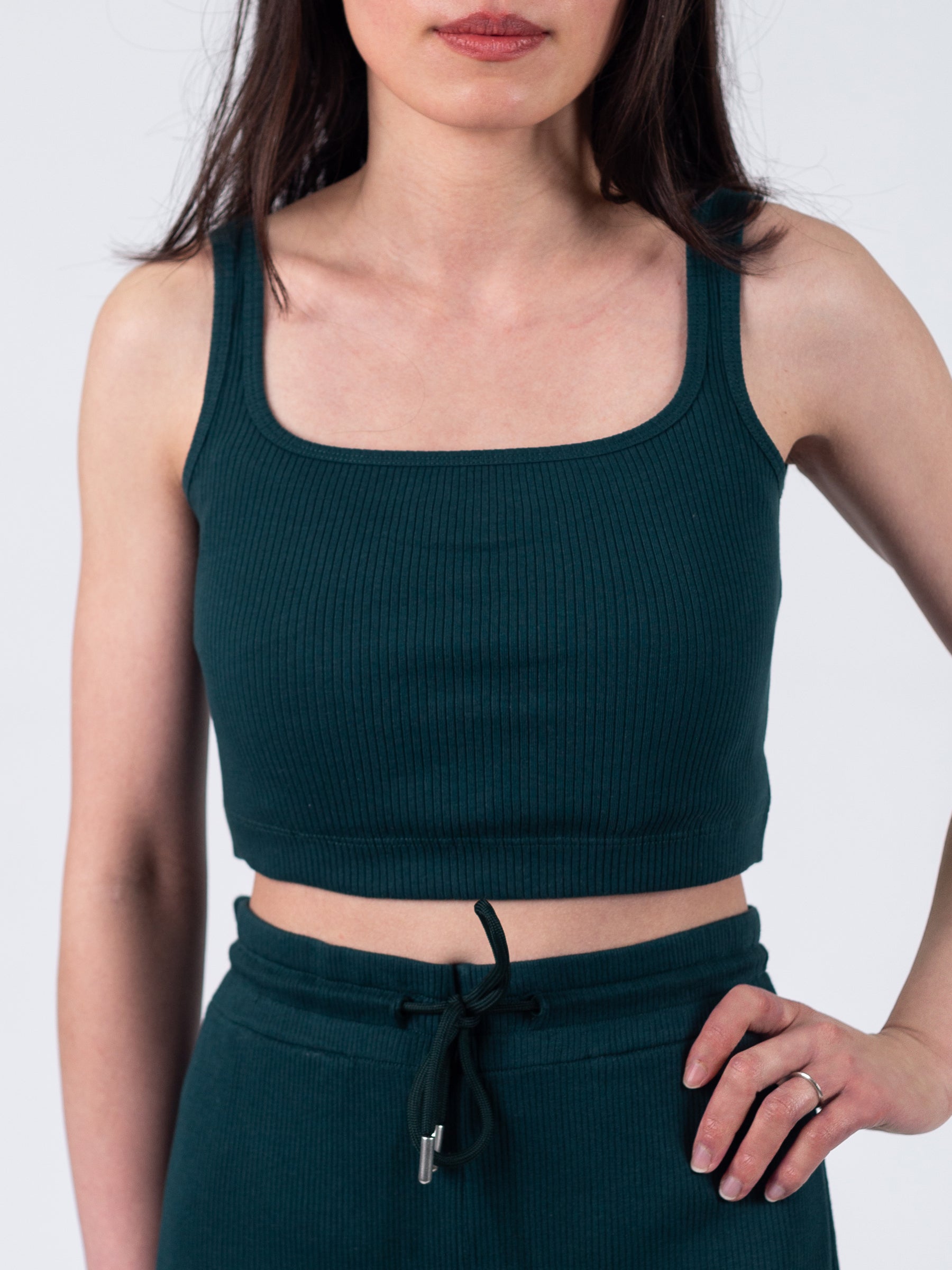 Revive™ Organic Cotton Crop Tank | Monstera, a Organic Low Impact Activewear by Happy Earth Apparel