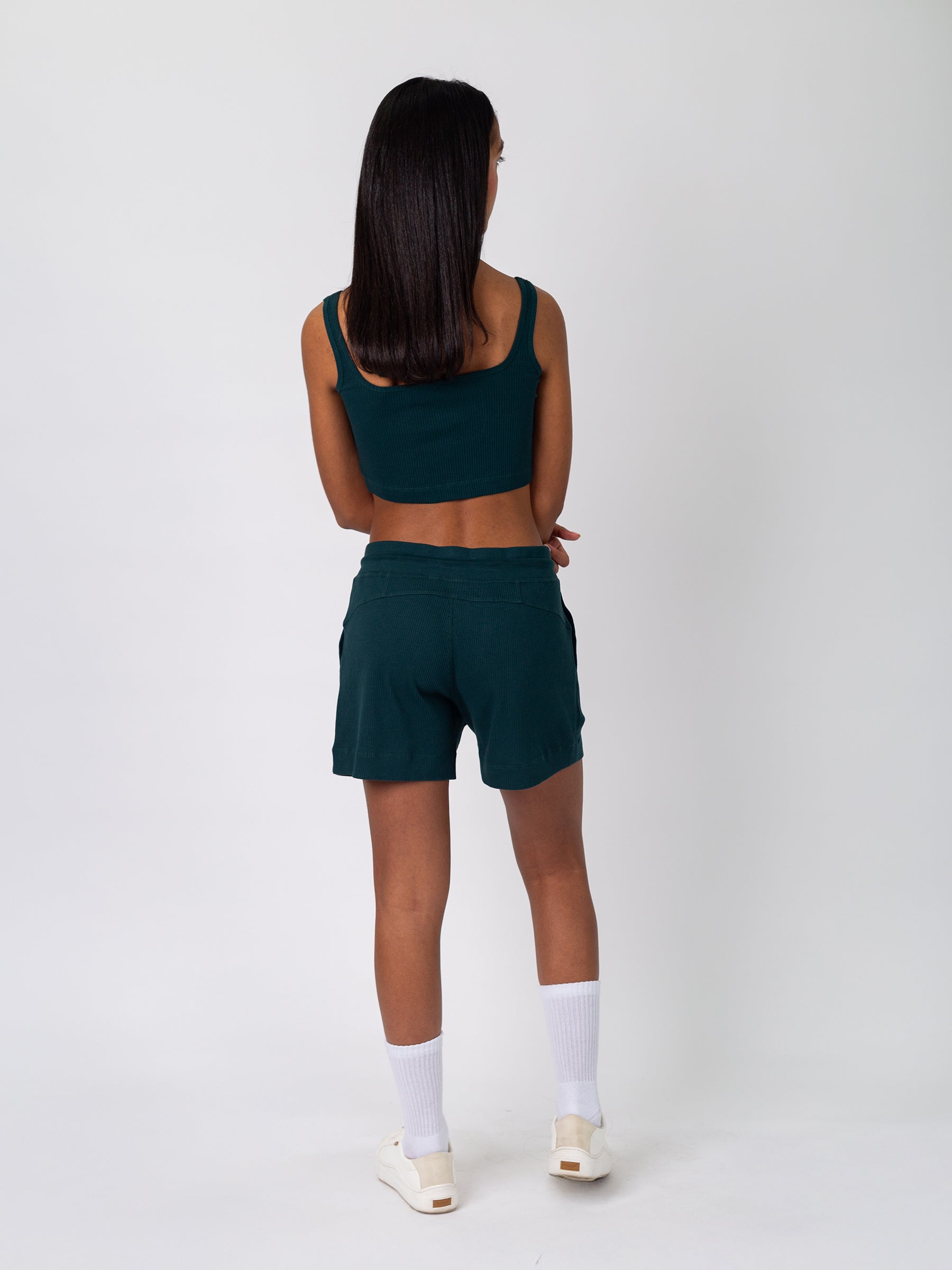 Revive™ Organic Cotton Crop Tank | Monstera, a Organic Low Impact Activewear by Happy Earth Apparel