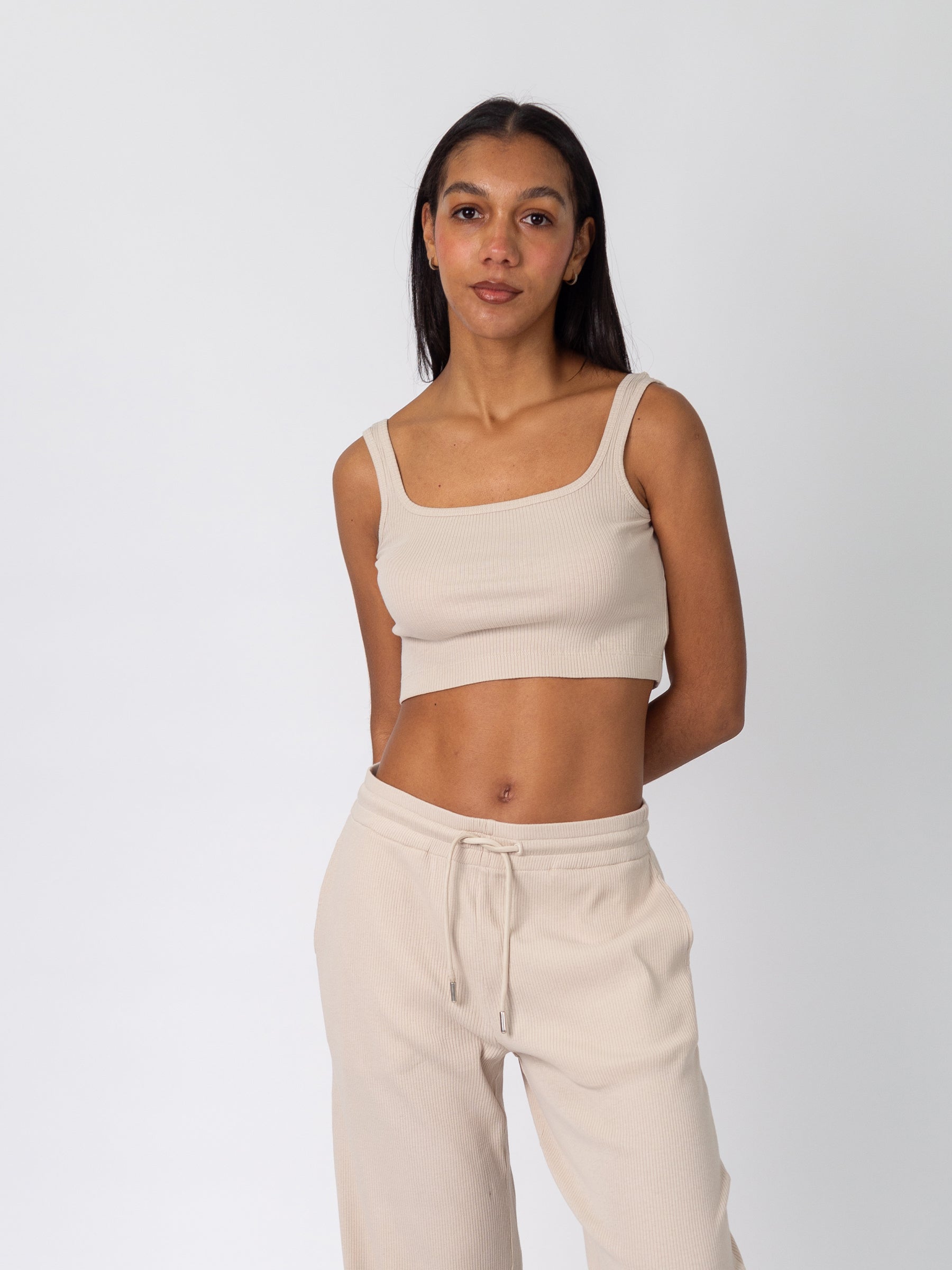 Revive™ Organic Cotton Crop Tank | Oat-Organic Low Impact Activewear-Happy Earth