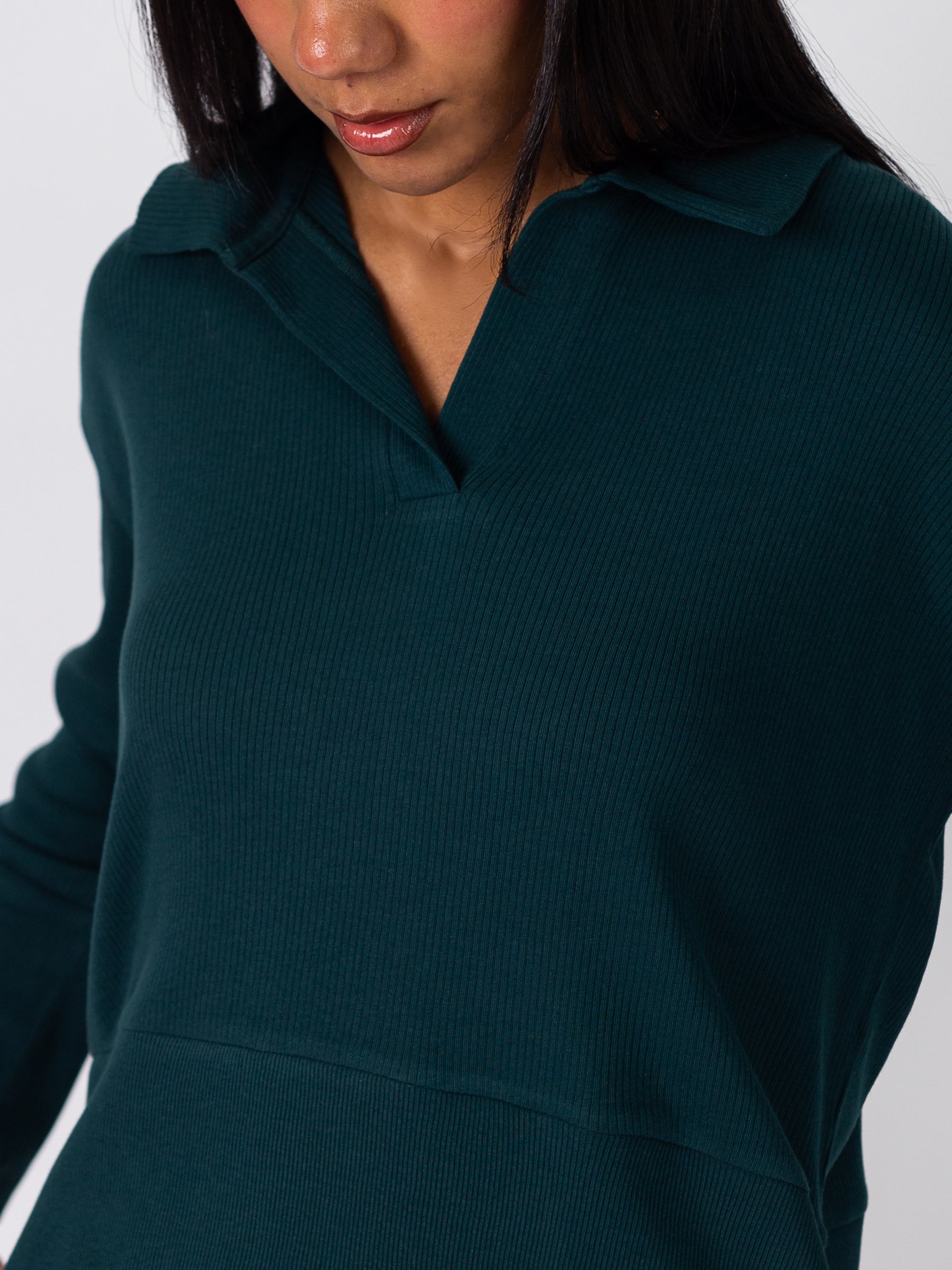Revive™ Organic Cotton Polo Sweater | Monstera, a Organic Low Impact Activewear by Happy Earth Apparel