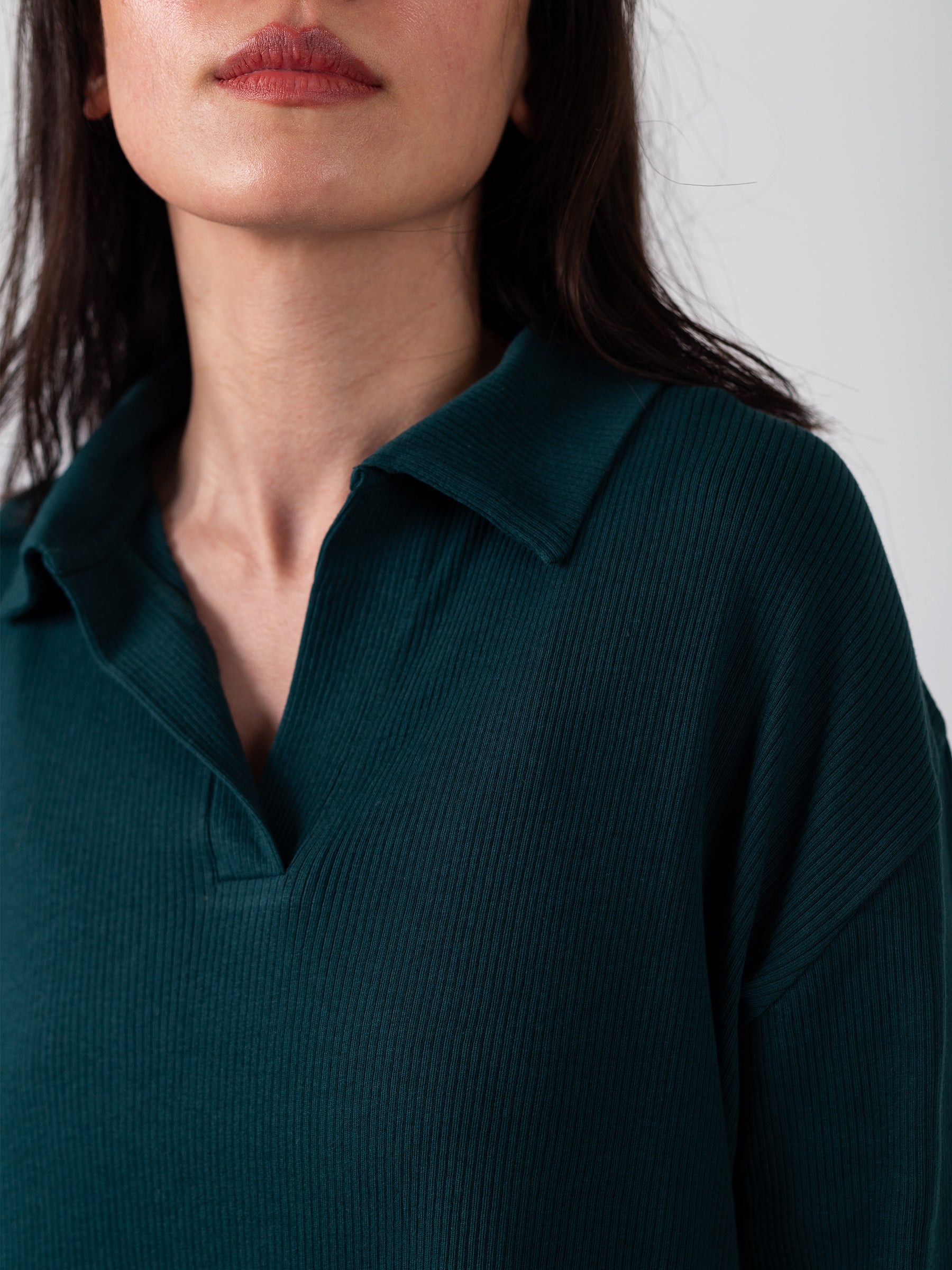 Revive™ Organic Cotton Polo Sweater | Monstera, a Organic Low Impact Activewear by Happy Earth Apparel