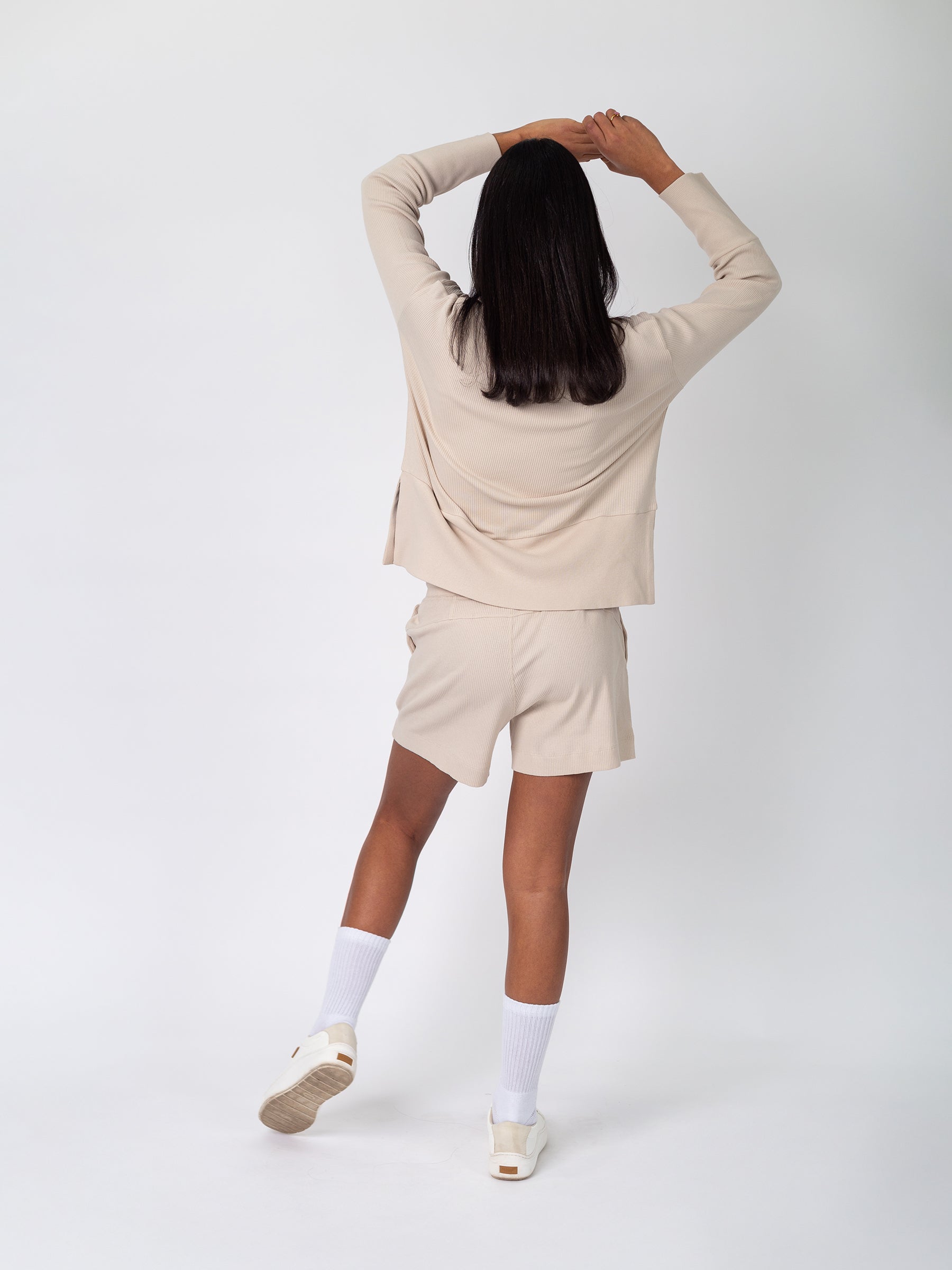 Revive™ Organic Cotton Polo Sweater | Oat, a Organic Low Impact Activewear by Happy Earth Apparel