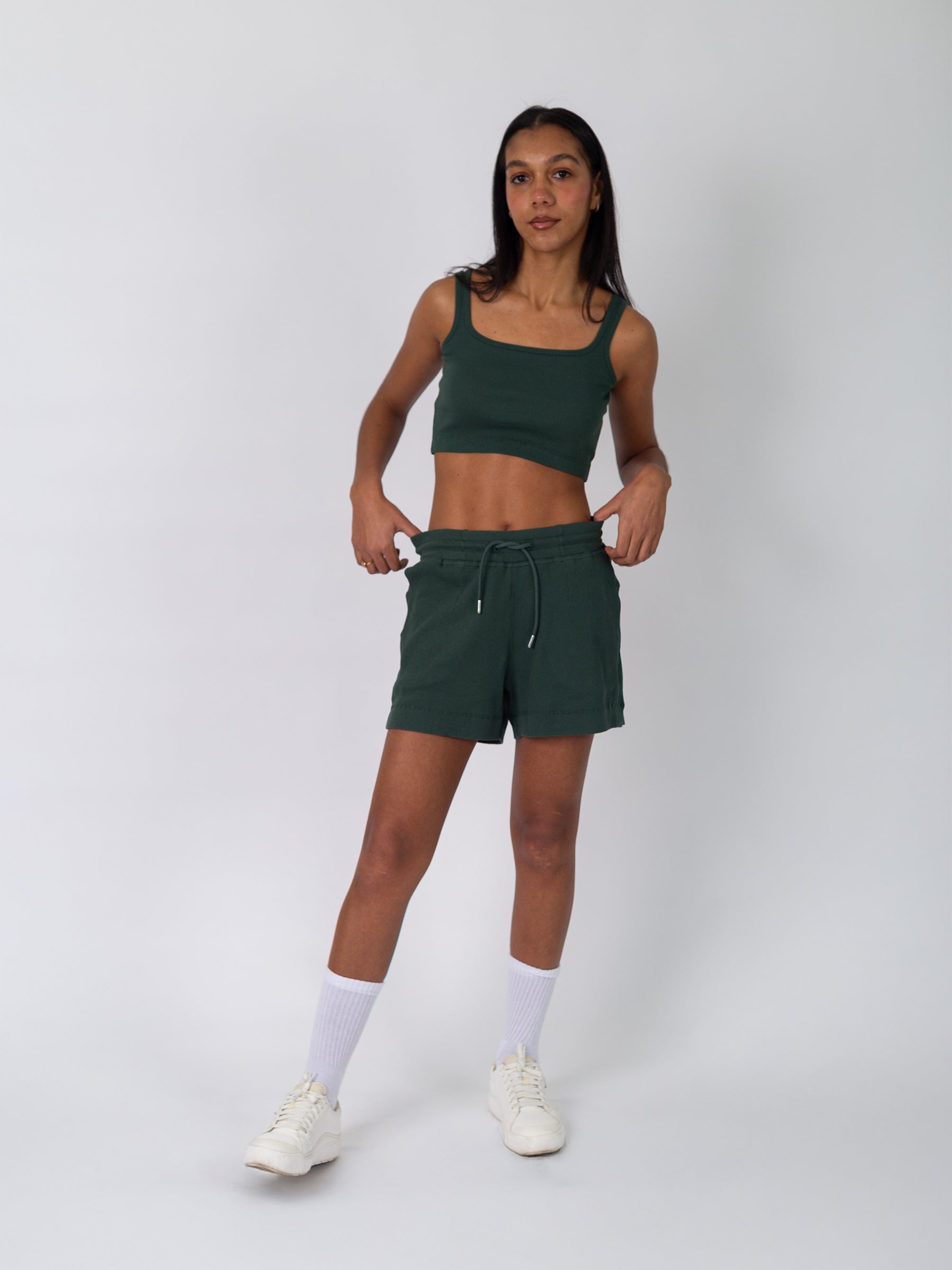 Revive™ Organic Cotton Shorts | Juniper-Organic Low Impact Activewear-Happy Earth