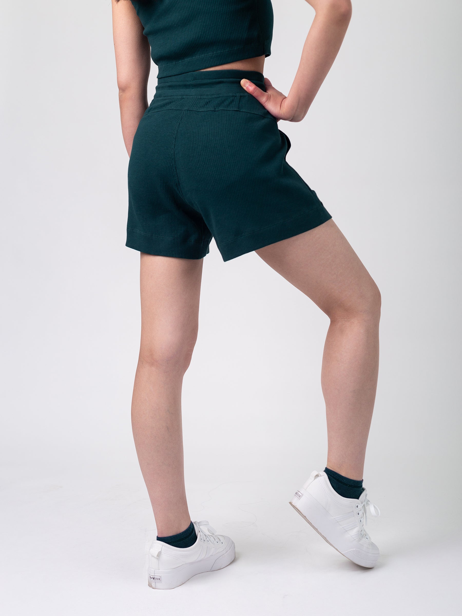 Revive™ Organic Cotton Shorts | Monstera-Organic Low Impact Activewear-Happy Earth