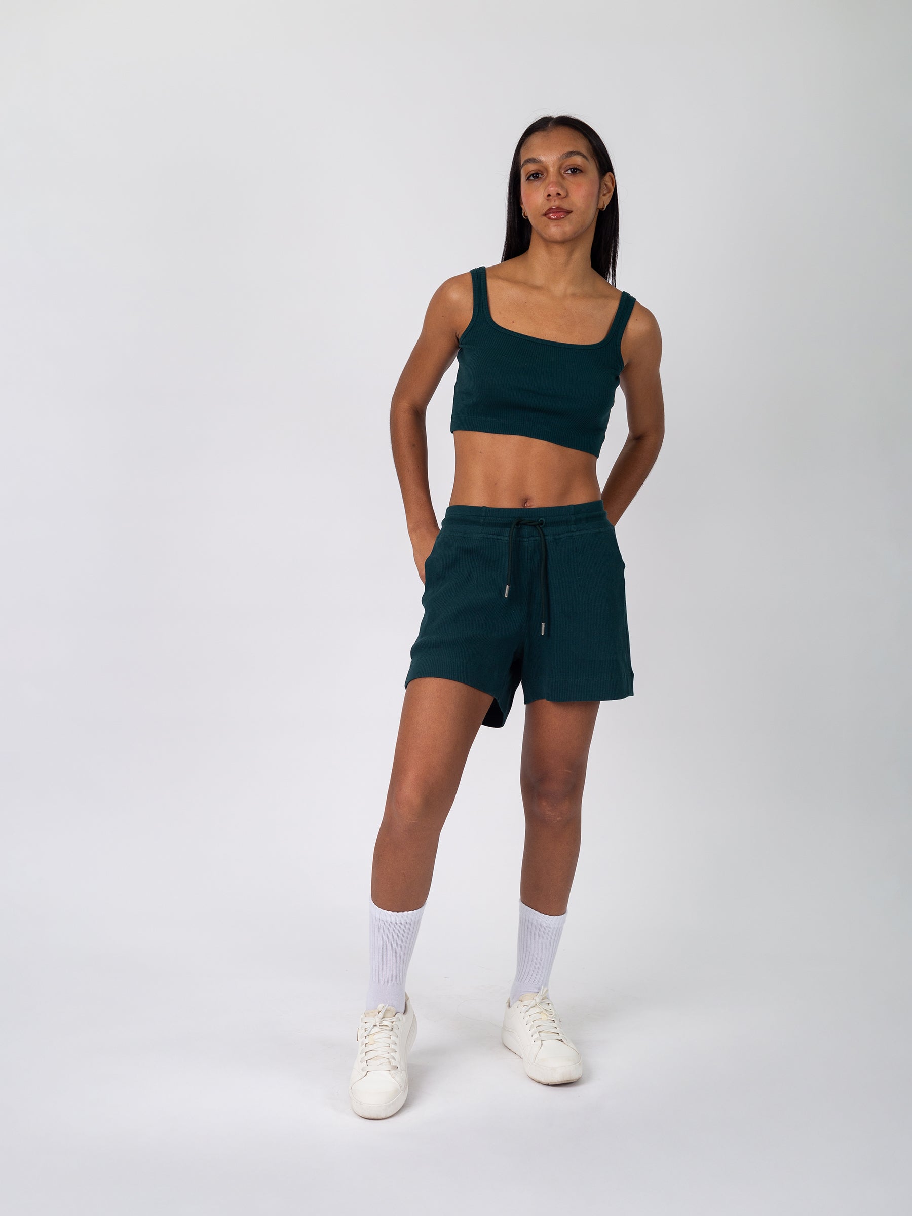 Revive™ Organic Cotton Shorts | Monstera-Organic Low Impact Activewear-Happy Earth