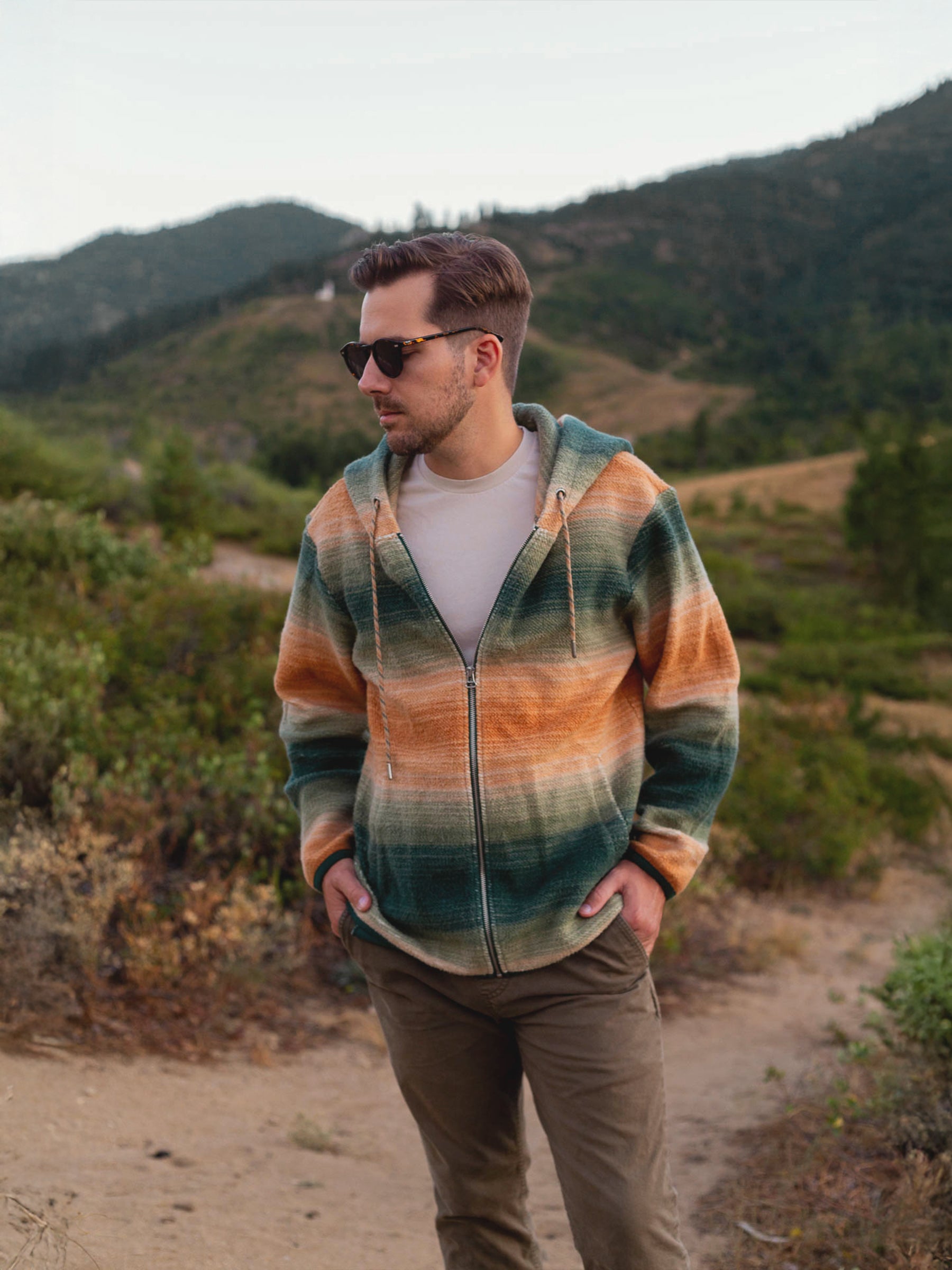 Autumn Ombré Sherpa, a Organic Jacket by Happy Earth Apparel