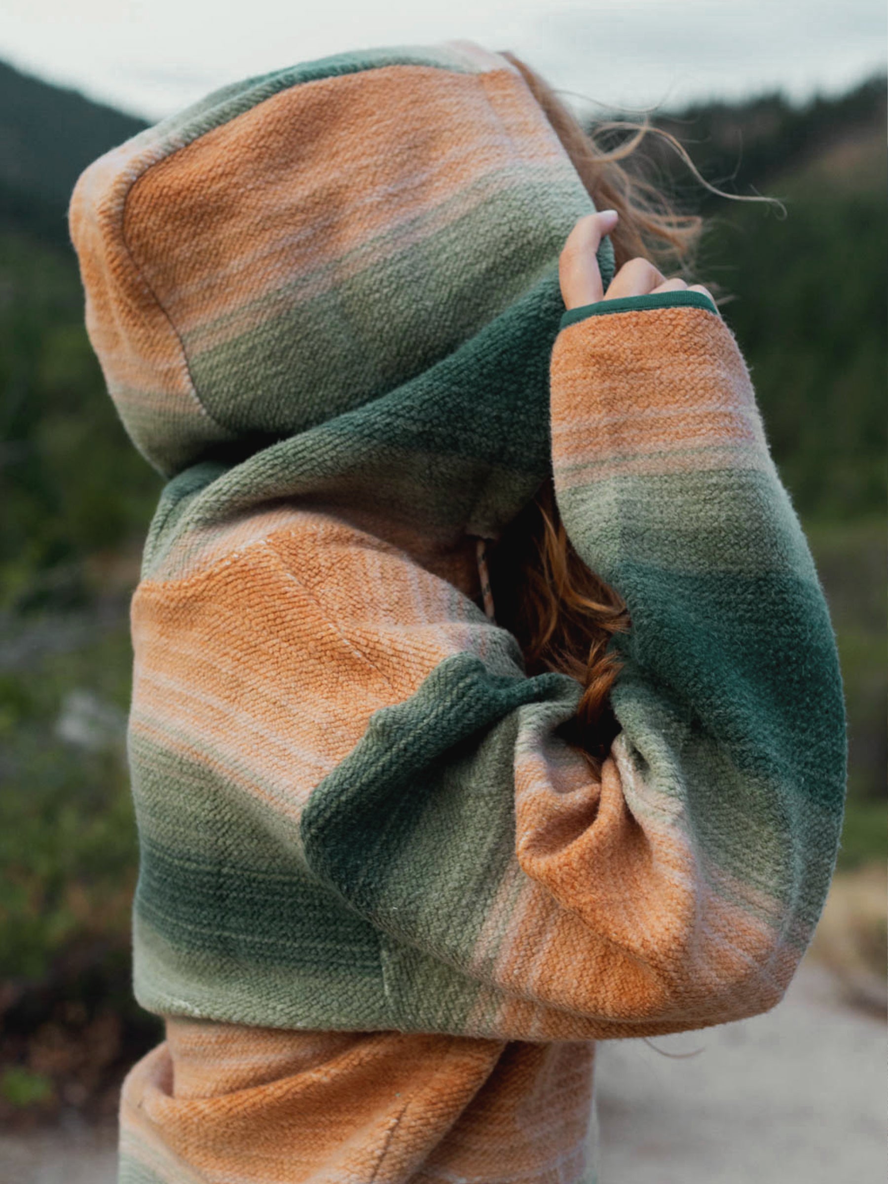Autumn Ombré Sherpa, a Organic Jacket by Happy Earth Apparel