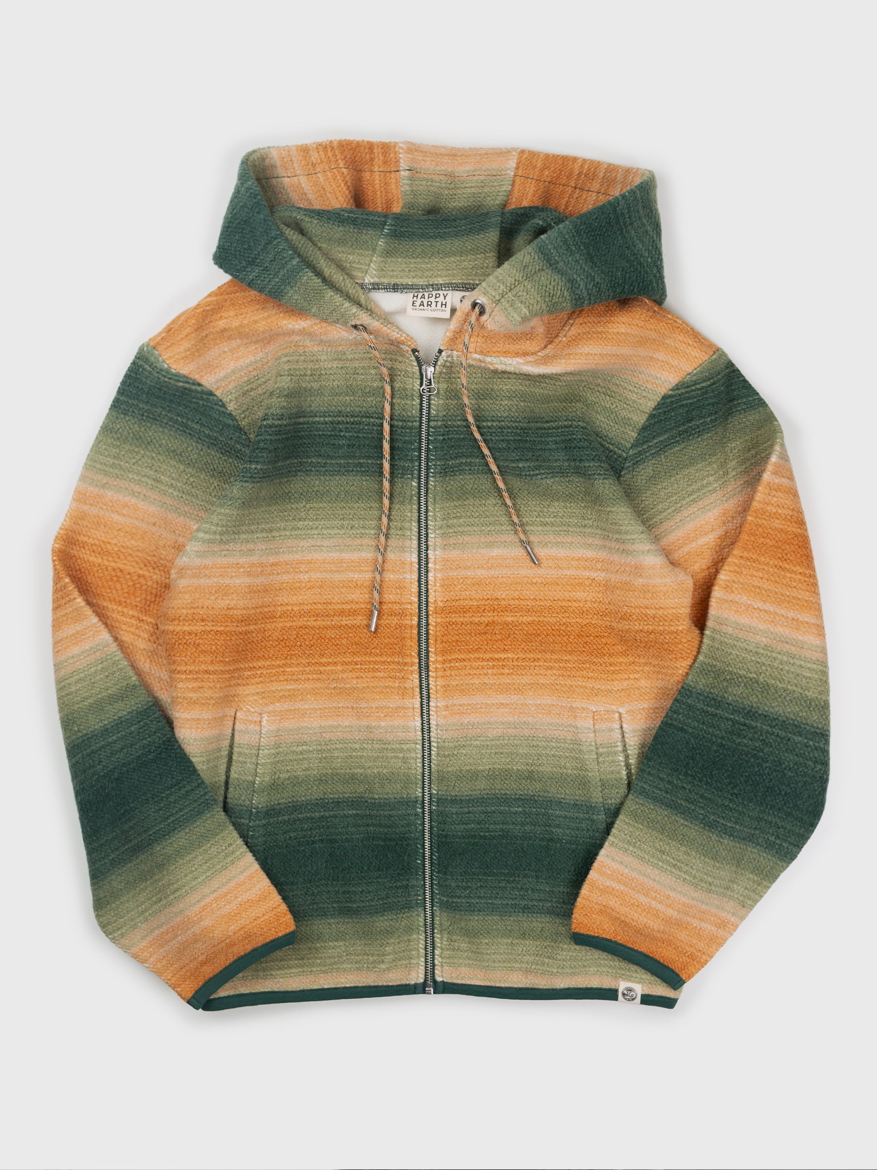 Autumn Ombre Sherpa - Organic Cotton Zip-Up Hoodie | Happy Earth