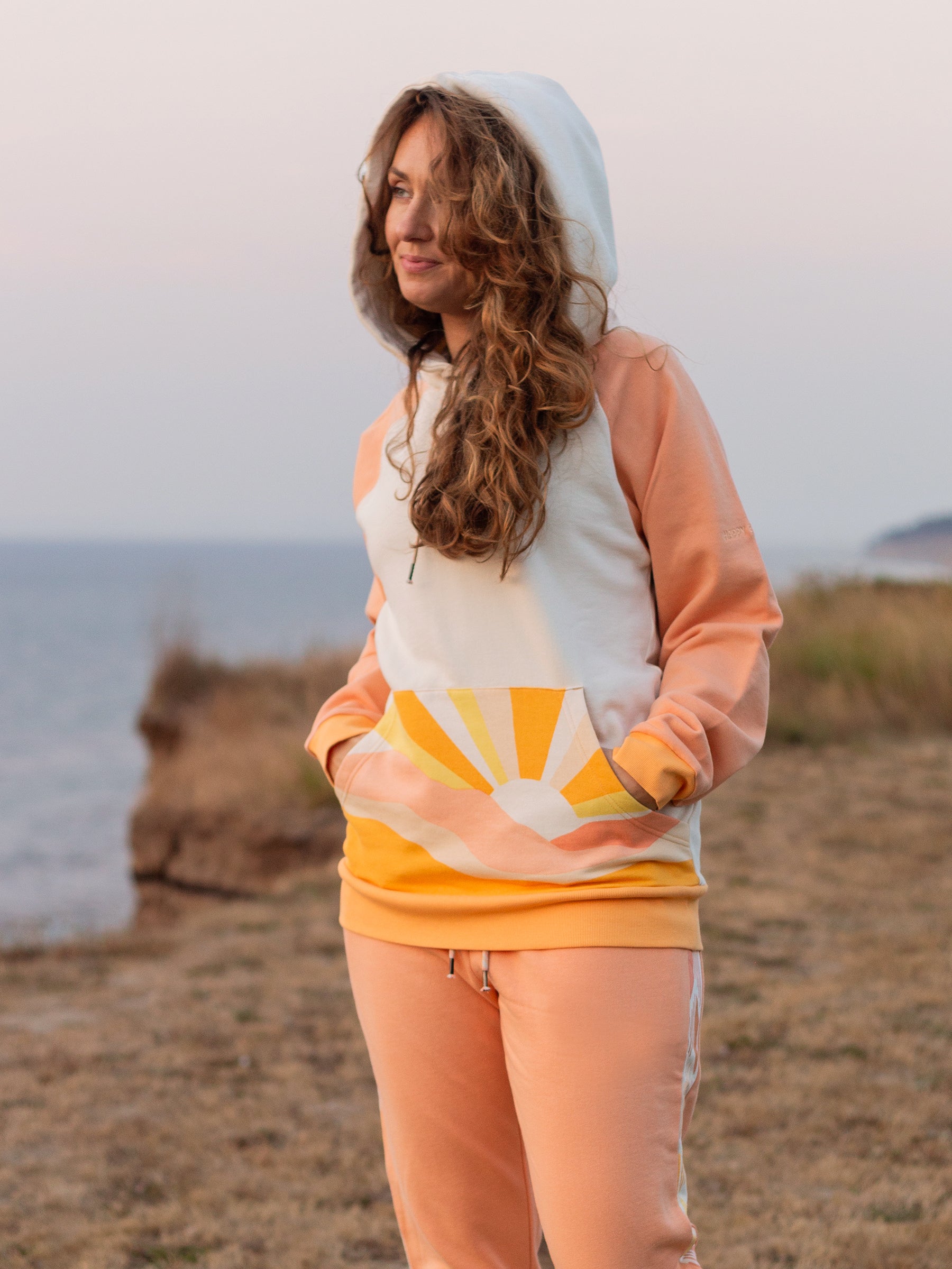 Sunburst Hoodie, a Organic Hoodie by Happy Earth Apparel