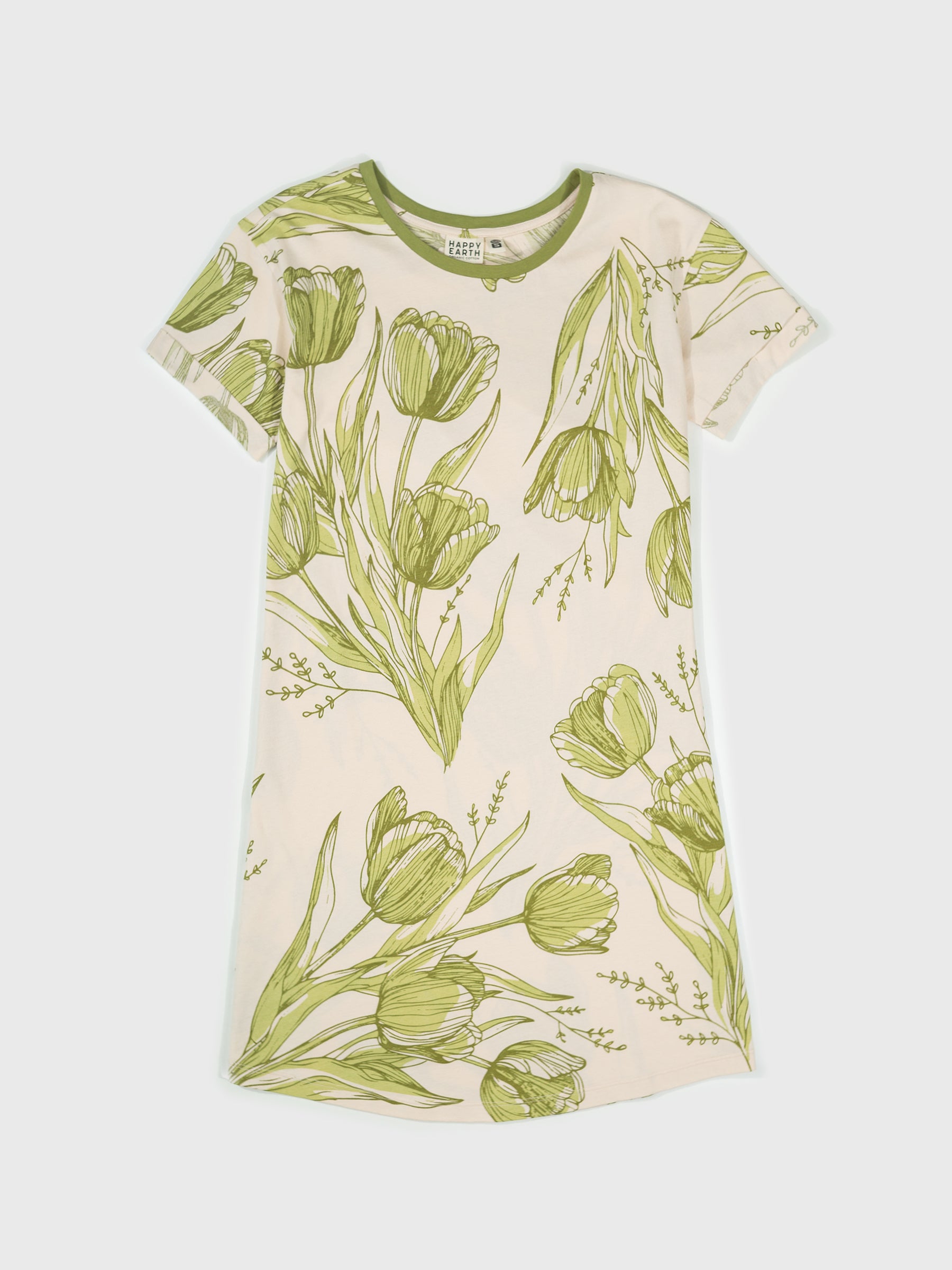 T-Shirt Dress | Les Fleurs, a Organic Dress by Happy Earth Apparel