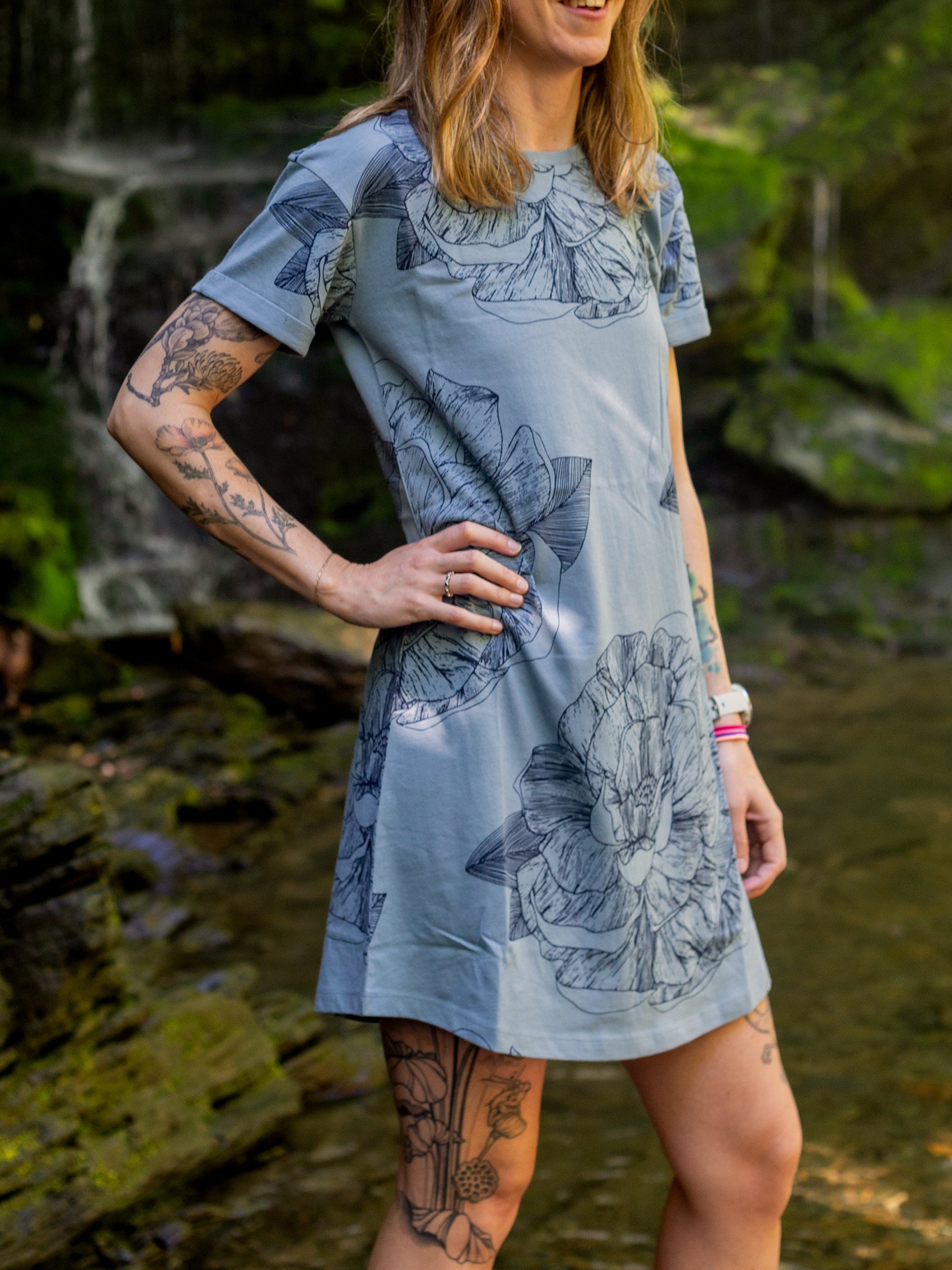 T-Shirt Dress | Peony, a Organic Dress by Happy Earth Apparel