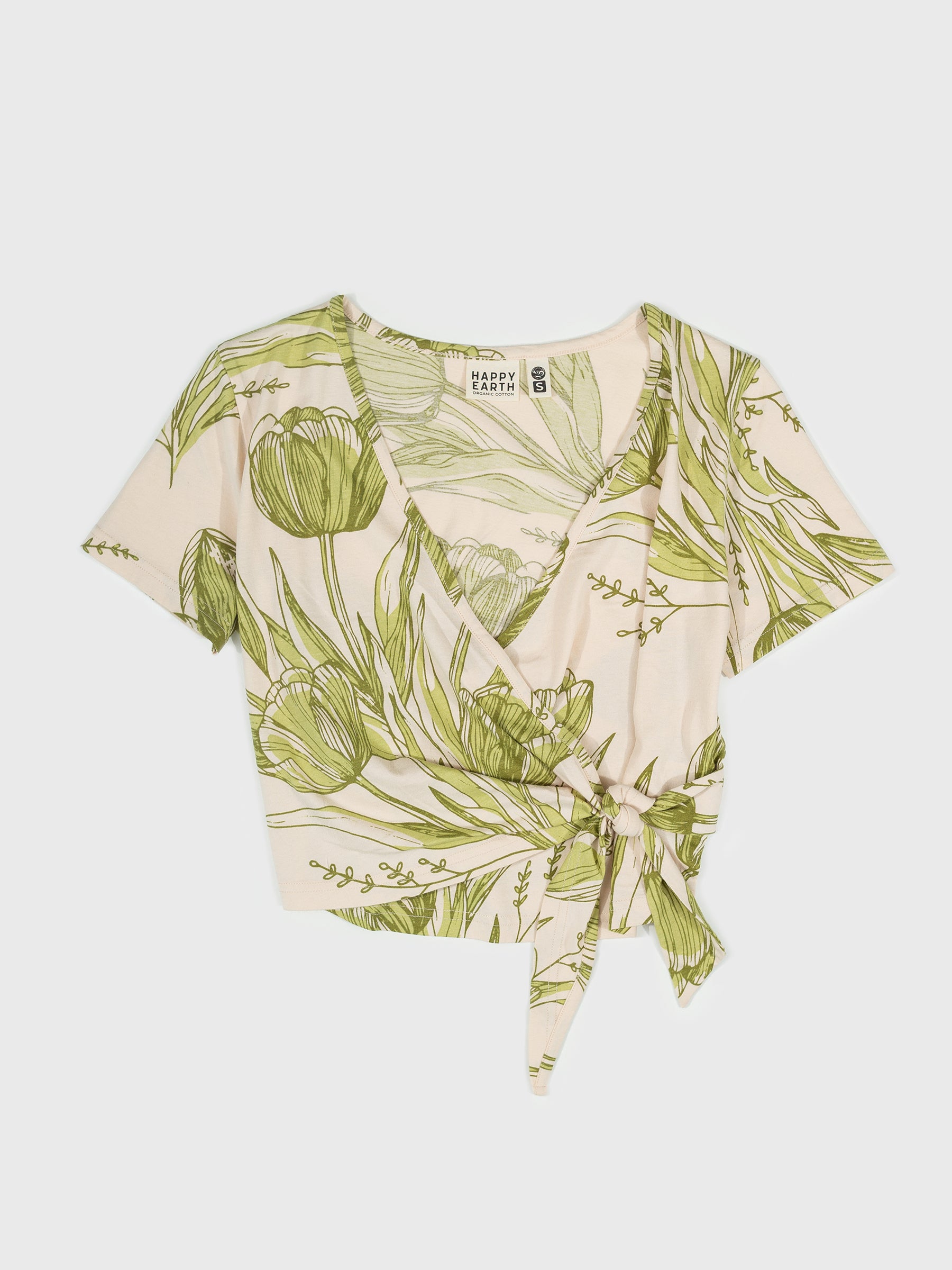 Wrap Crop Top | Les Fleurs-Organic Top-Happy Earth