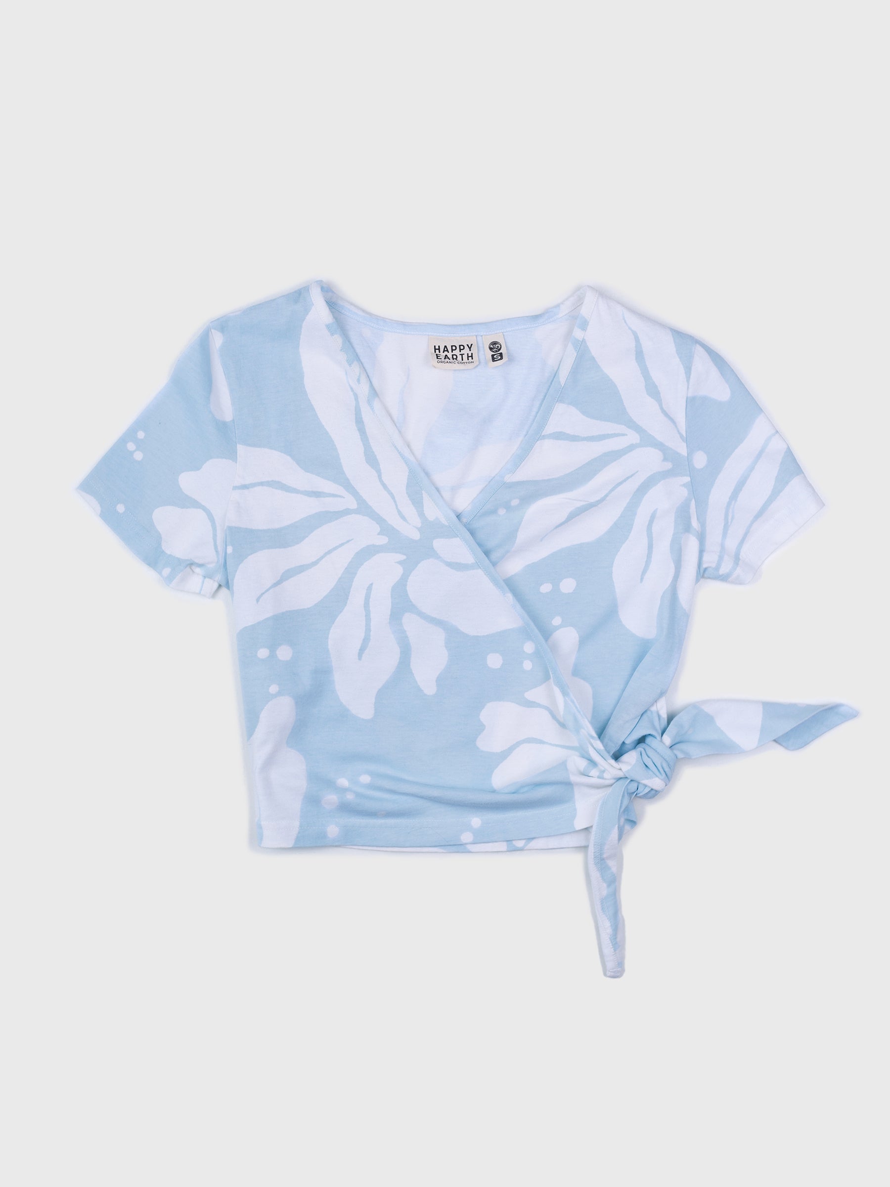 Wrap Crop Top | Naupaka Blossom-Organic Top-Happy Earth