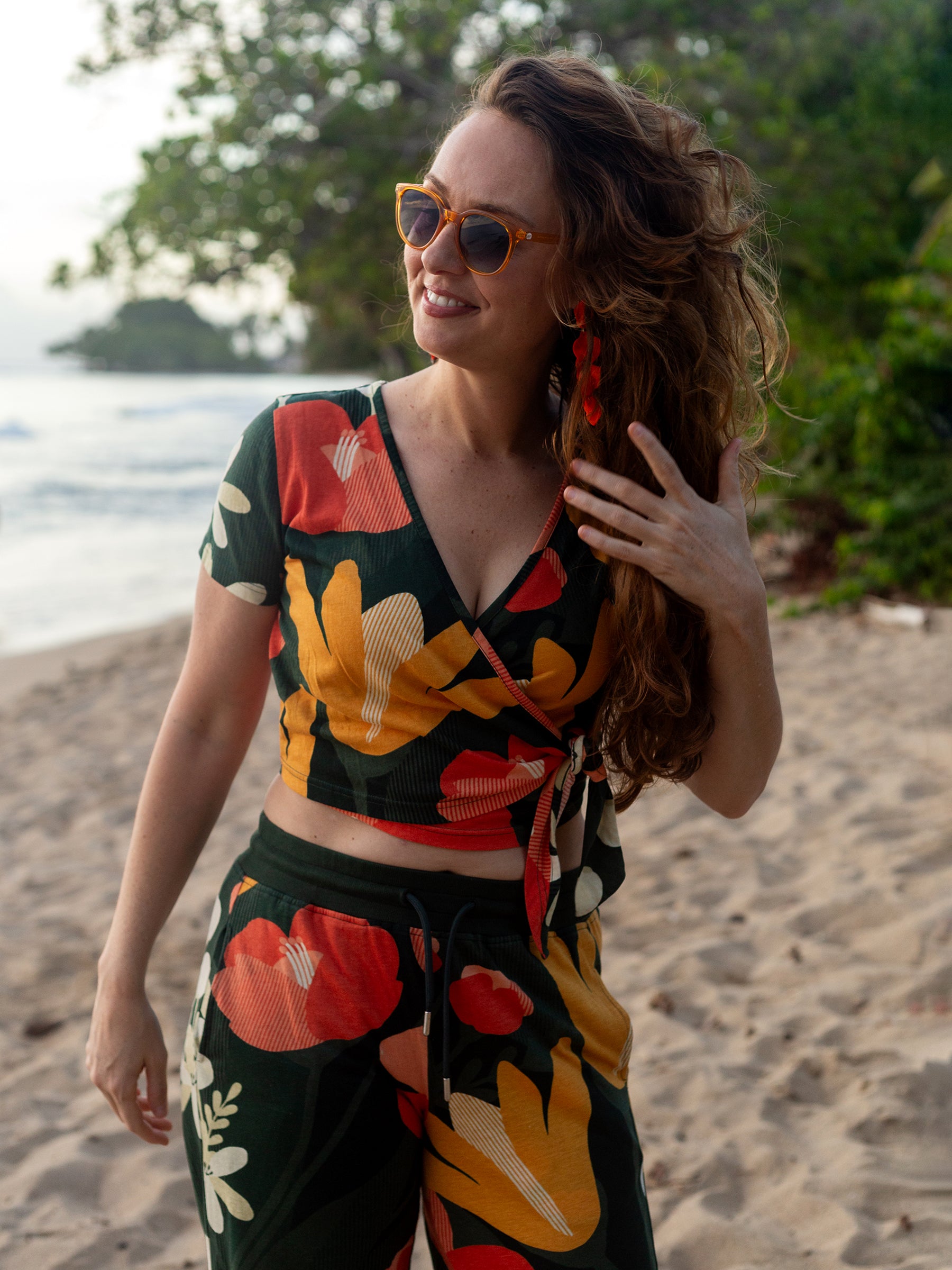 Wrap Crop Top | Paradise-Organic Top-Happy Earth